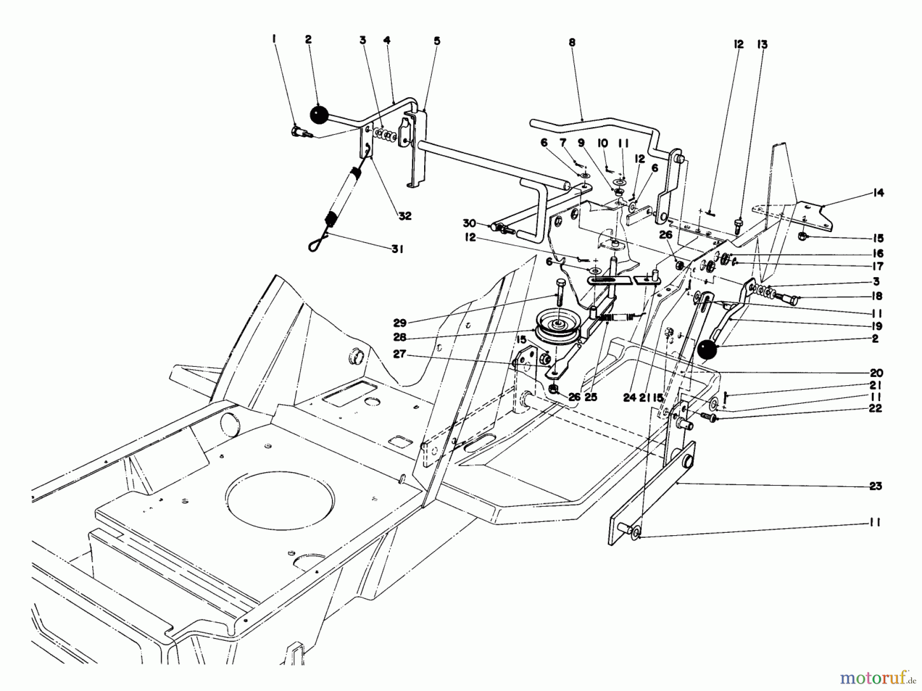  Toro Neu Mowers, Lawn & Garden Tractor Seite 1 57356 (11-42) - Toro 11-42 Lawn Tractor, 1980 (0000001-0999999) SHIFT & CLUTCH ASSEMBLY