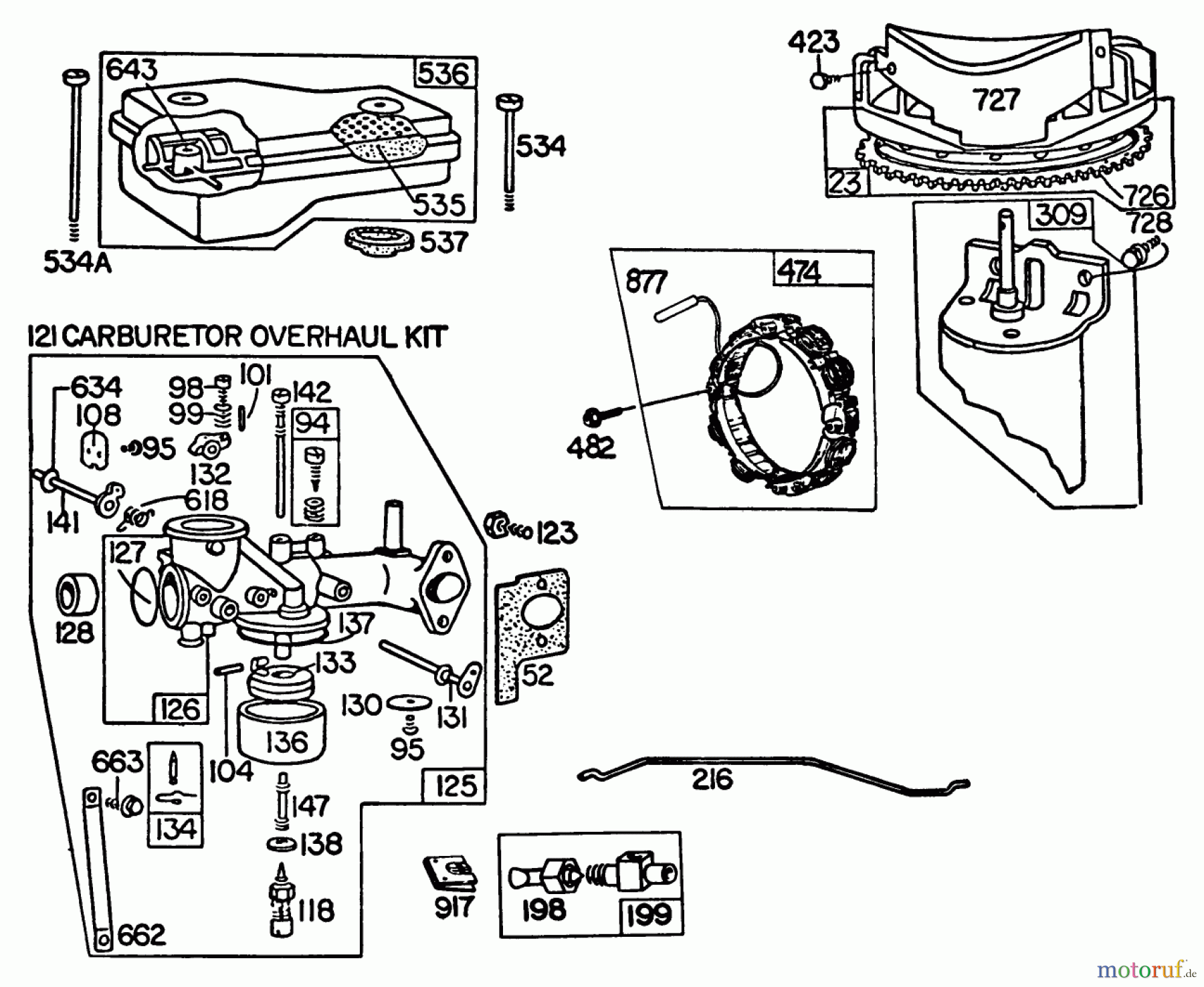 Toro Neu Mowers, Lawn & Garden Tractor Seite 1 57357 (11-44) - Toro 11-44 Lawn Tractor, 1982 (2000001-2999999) BRIGGS & STRATTON MODEL 252707-0230-01 #1