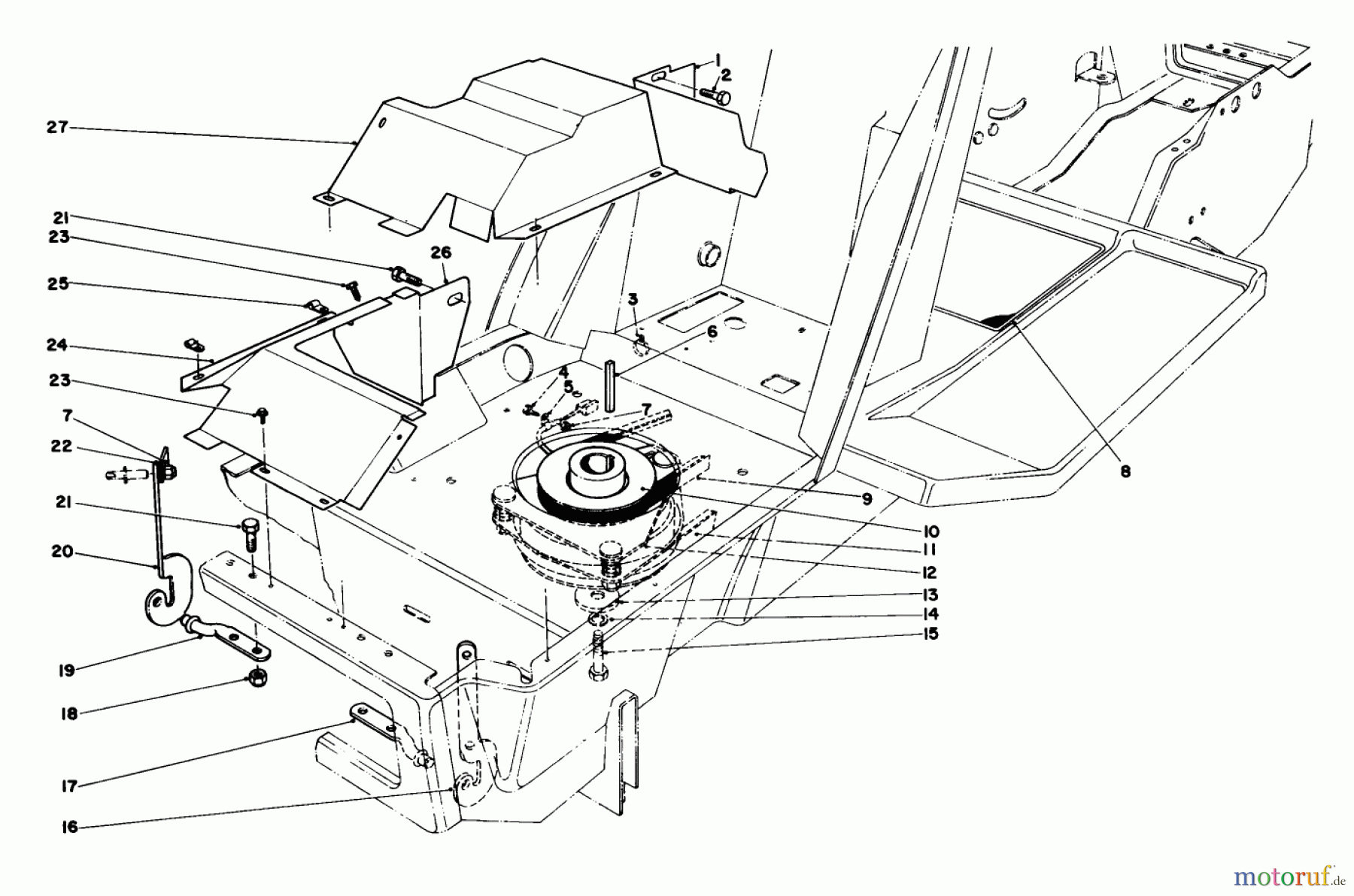 Toro Neu Mowers, Lawn & Garden Tractor Seite 1 57357 (11-44) - Toro 11-44 Lawn Tractor, 1982 (2000001-2999999) CLUTCH & PULLEY ASSEMBLY