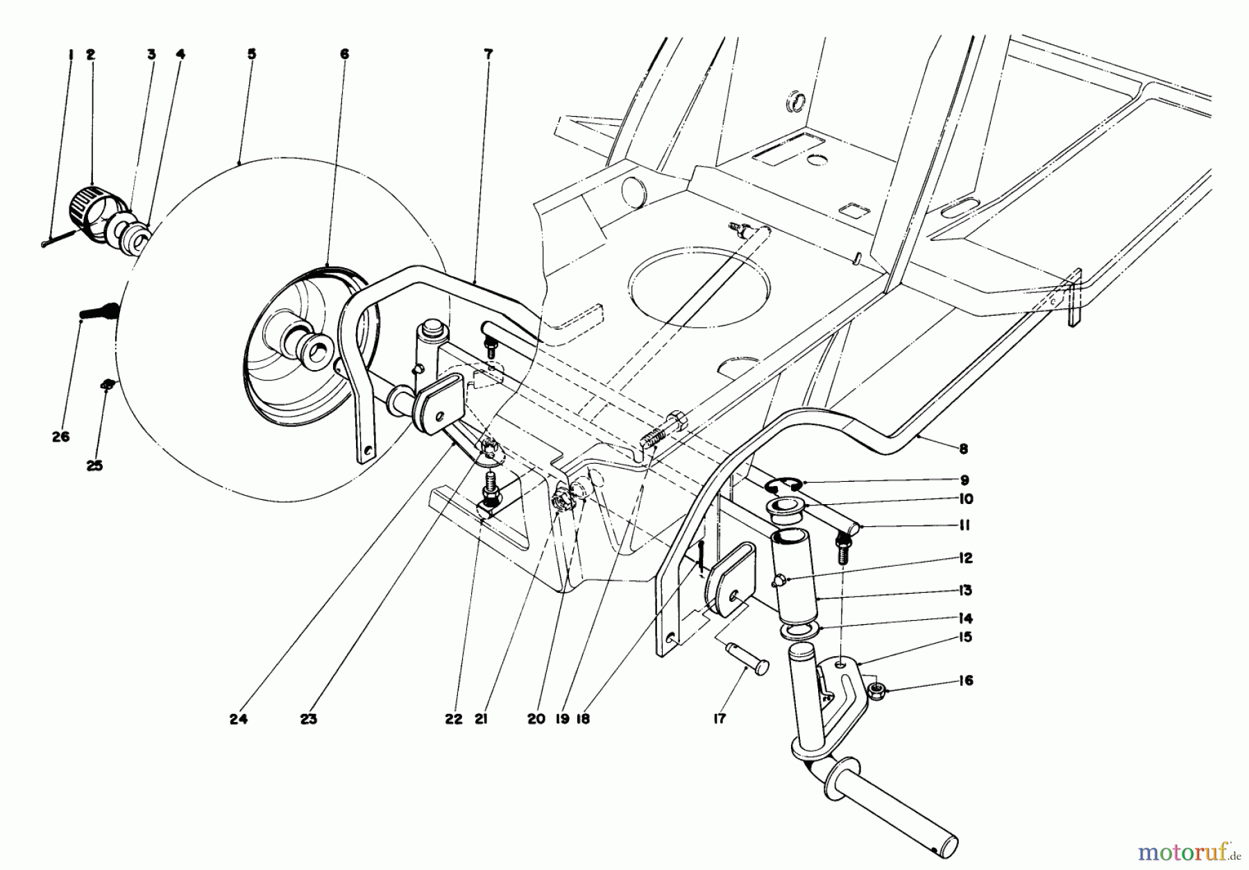 Toro Neu Mowers, Lawn & Garden Tractor Seite 1 57357 (11-44) - Toro 11-44 Lawn Tractor, 1982 (2000001-2999999) FRONT AXLE ASSEMBLY