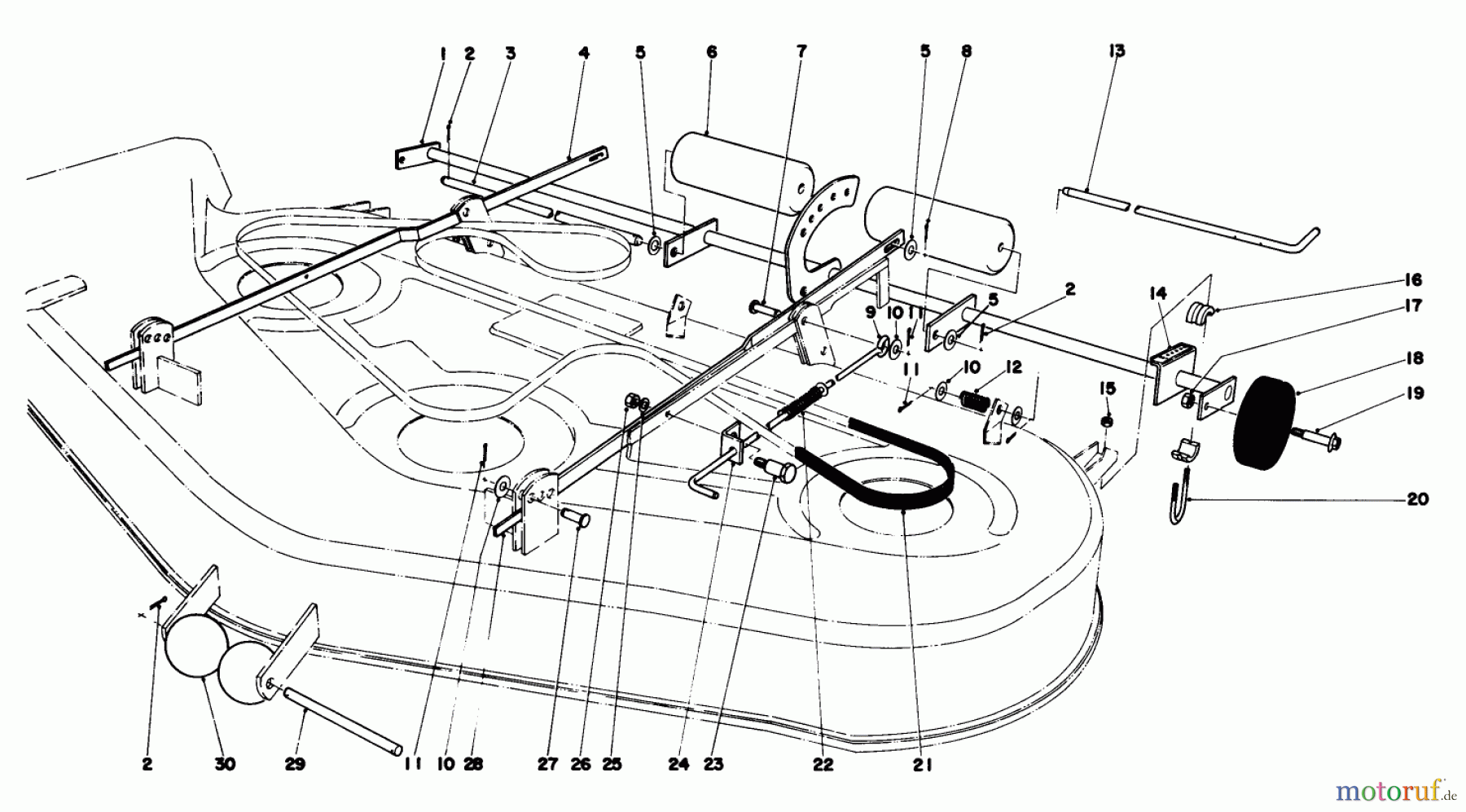  Toro Neu Mowers, Lawn & Garden Tractor Seite 1 57357 (11-44) - Toro 11-44 Lawn Tractor, 1982 (2000001-2999999) MOWER LIFT ASSEMBLY