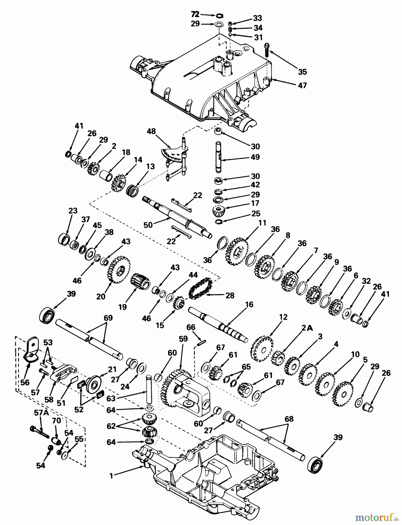 Toro Neu Mowers, Lawn & Garden Tractor Seite 1 57357 (11-44) - Toro 11-44 Lawn Tractor, 1982 (2000001-2999999) PEERLESS TRANSAXLE MODEL 801C