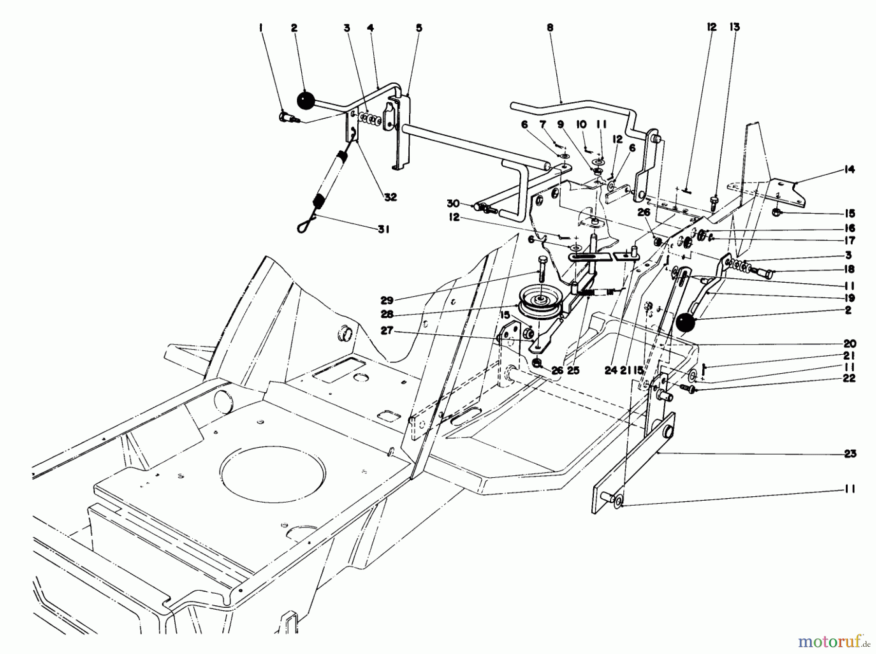 Toro Neu Mowers, Lawn & Garden Tractor Seite 1 57357 (11-44) - Toro 11-44 Lawn Tractor, 1982 (2000001-2999999) SHIFT & CLUTCH ASSEMBLY