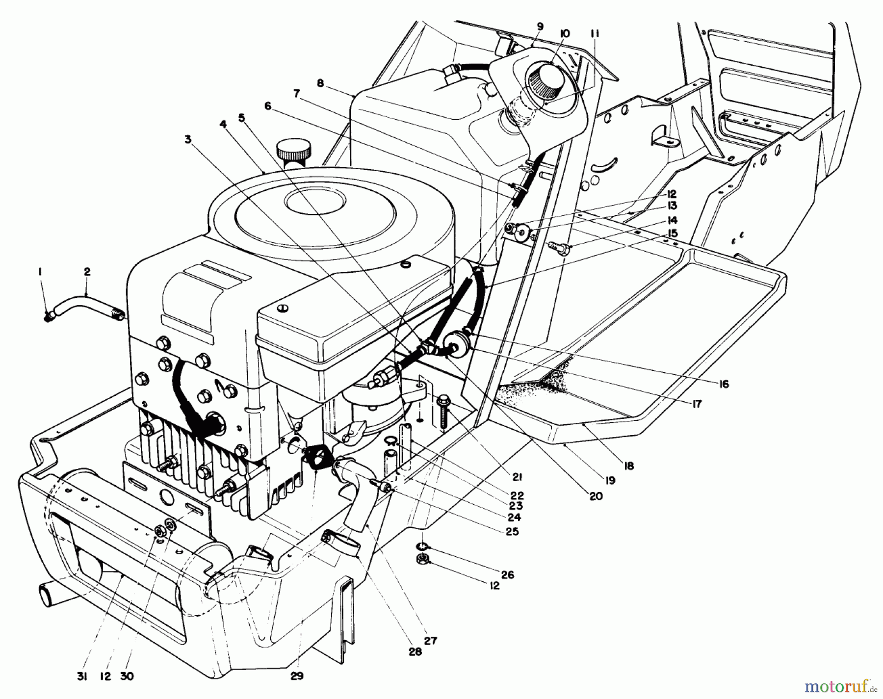 Toro Neu Mowers, Lawn & Garden Tractor Seite 1 57356 (11-42) - Toro 11-42 Lawn Tractor, 1983 (3000001-3999999) ENGINE ASSEMBLY