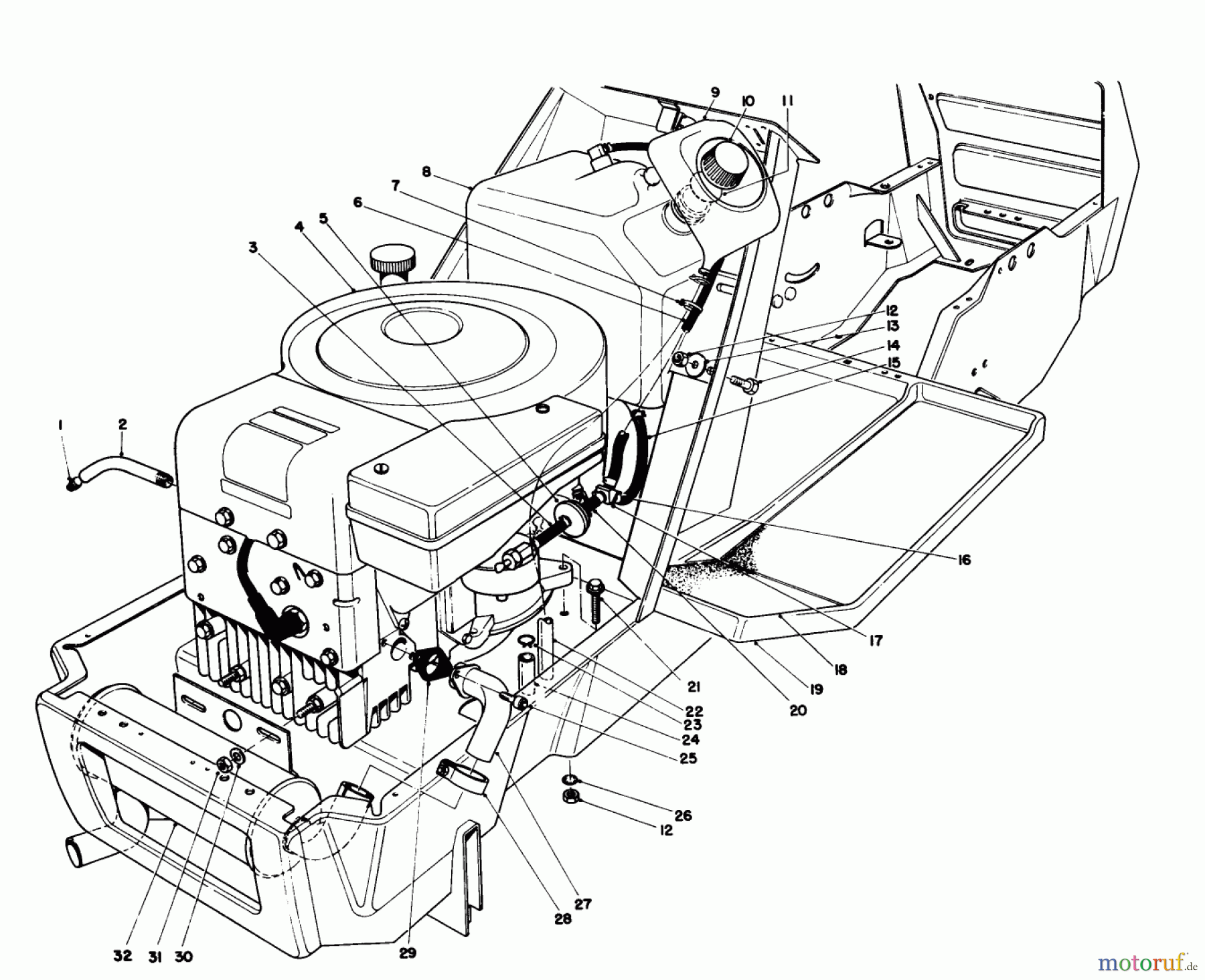 Toro Neu Mowers, Lawn & Garden Tractor Seite 1 57357 (11-44) - Toro 11-44 Lawn Tractor, 1984 (4000001-4999999) ENGINE ASSEMBLY