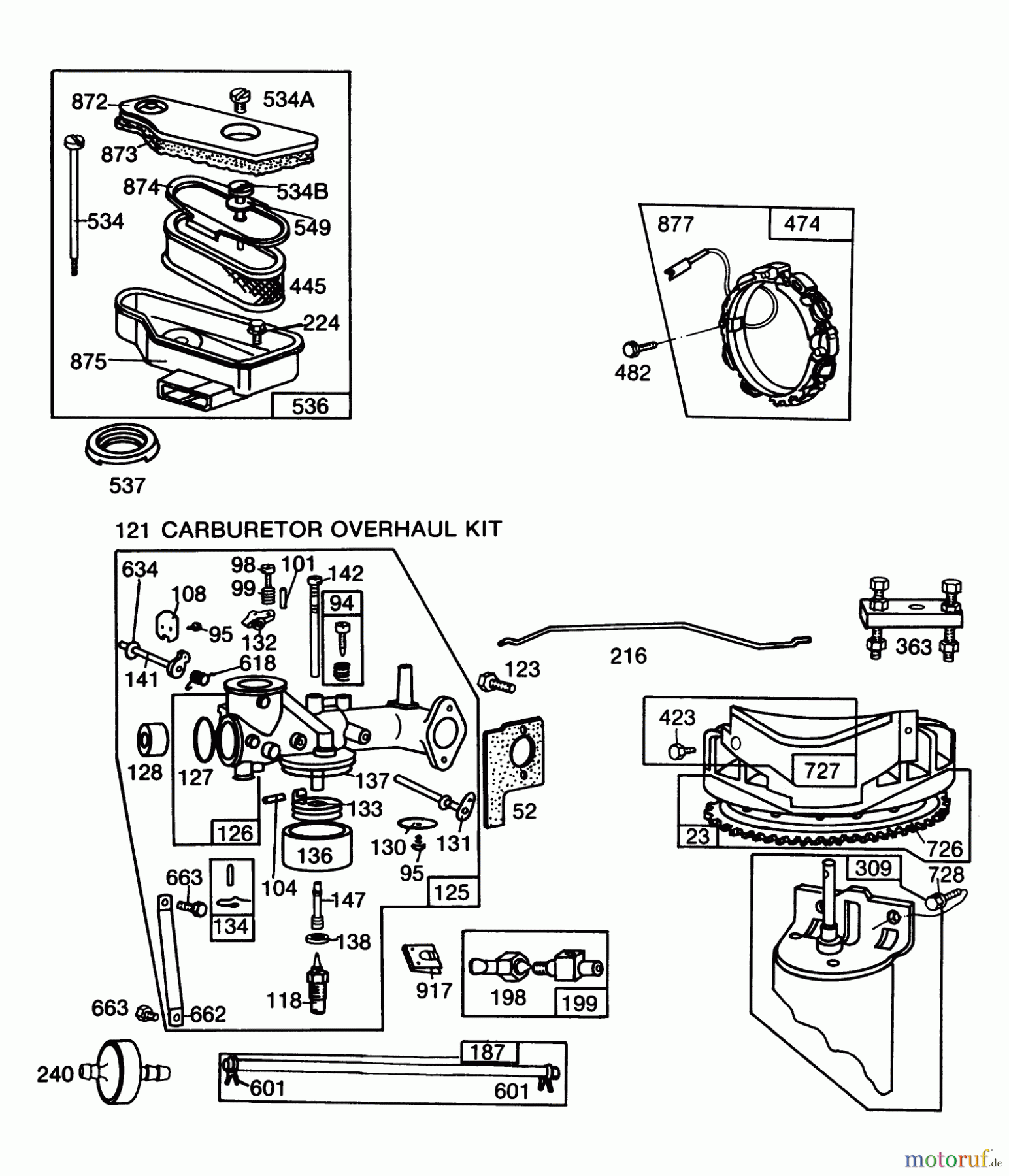 Toro Neu Mowers, Lawn & Garden Tractor Seite 1 57357 (11-44) - Toro 11-44 Lawn Tractor, 1984 (4000001-4999999) ENGINE BRIGGS & STRATTON MODEL 253707-0157-01 #2