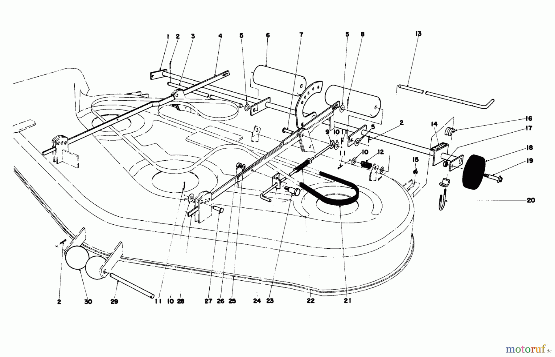Toro Neu Mowers, Lawn & Garden Tractor Seite 1 57357 (11-44) - Toro 11-44 Lawn Tractor, 1984 (4000001-4999999) MOWER LIFT ASSEMBLY