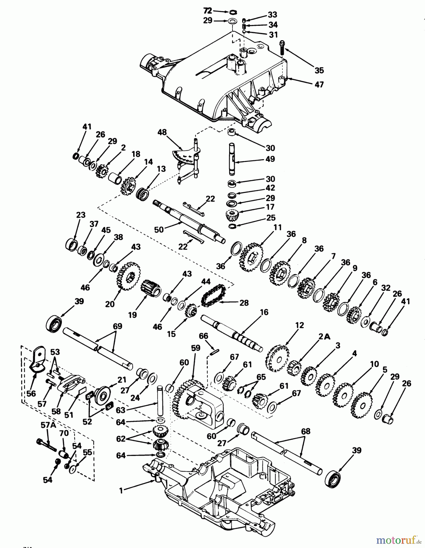 Toro Neu Mowers, Lawn & Garden Tractor Seite 1 57357 (11-44) - Toro 11-44 Lawn Tractor, 1984 (4000001-4999999) PEERLESS TRANSAXLE MODEL 801C