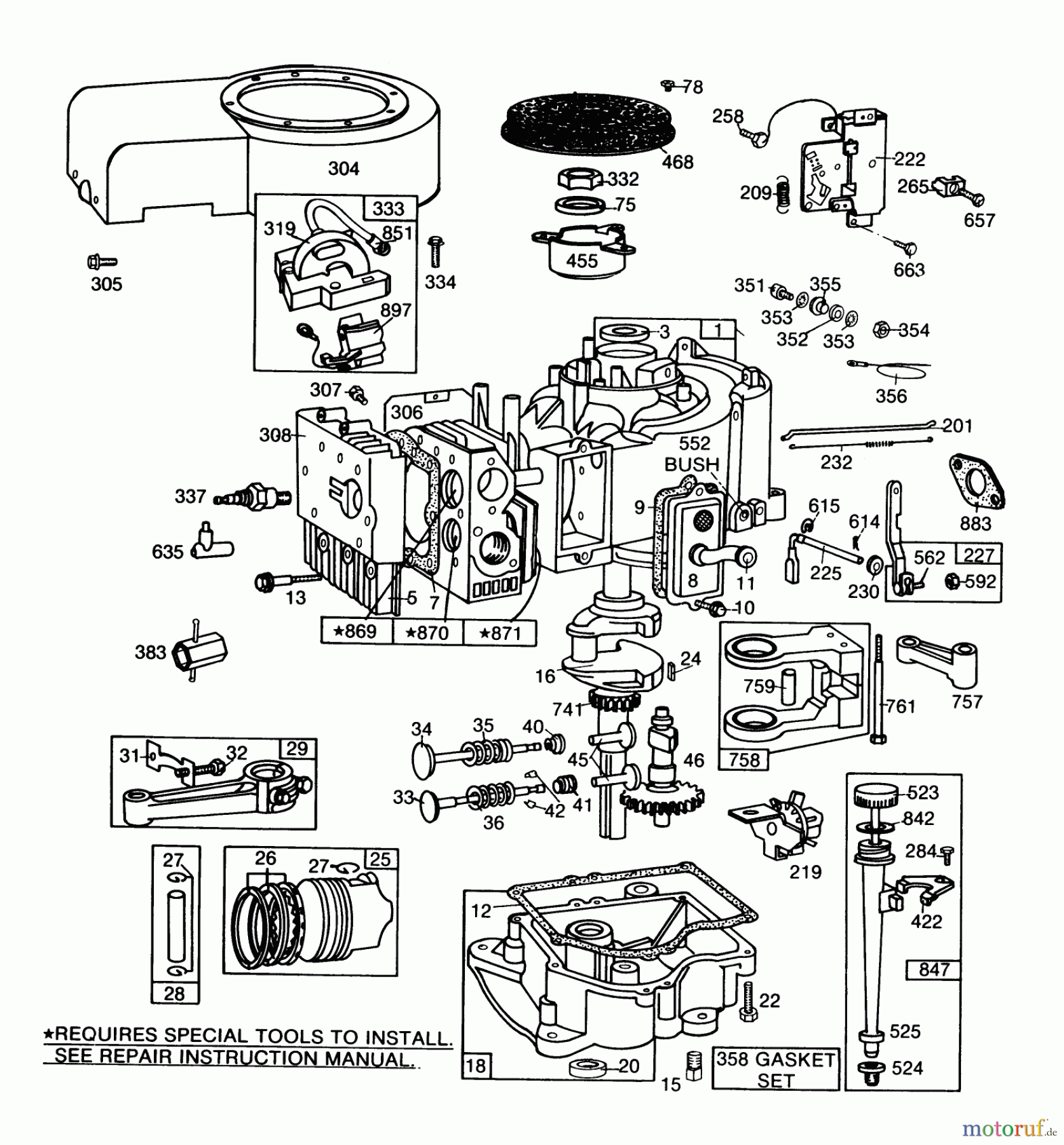  Toro Neu Mowers, Lawn & Garden Tractor Seite 1 57356 (11-42) - Toro 11-42 Lawn Tractor, 1985 (5000001-5999999) ENGINE BRIGGS & STRATTON MODEL 253707-0157-01 #1