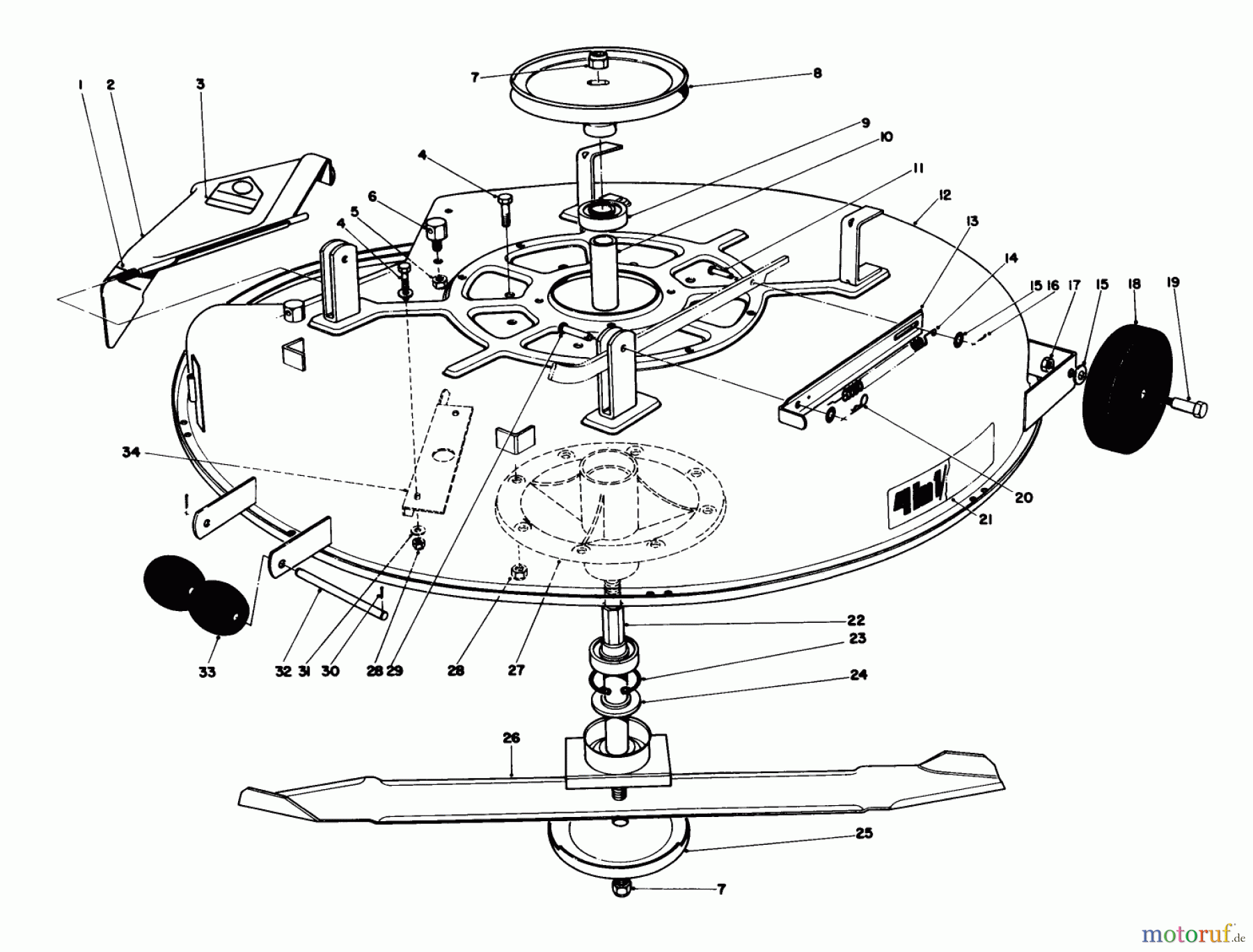 Toro Neu Mowers, Lawn & Garden Tractor Seite 1 57360 (11-32) - Toro 11-32 Lawn Tractor, 1986 (6000001-6999999) CUTTING DECK MODEL 59130