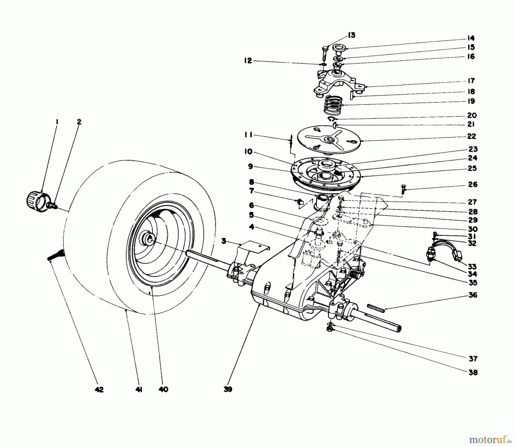 Toro Neu Mowers, Lawn & Garden Tractor Seite 1 57360 (11-32) - Toro 11-32 Lawn Tractor, 1986 (6000001-6999999) TRANSAXLE & CLUTCH ASSEMBLY