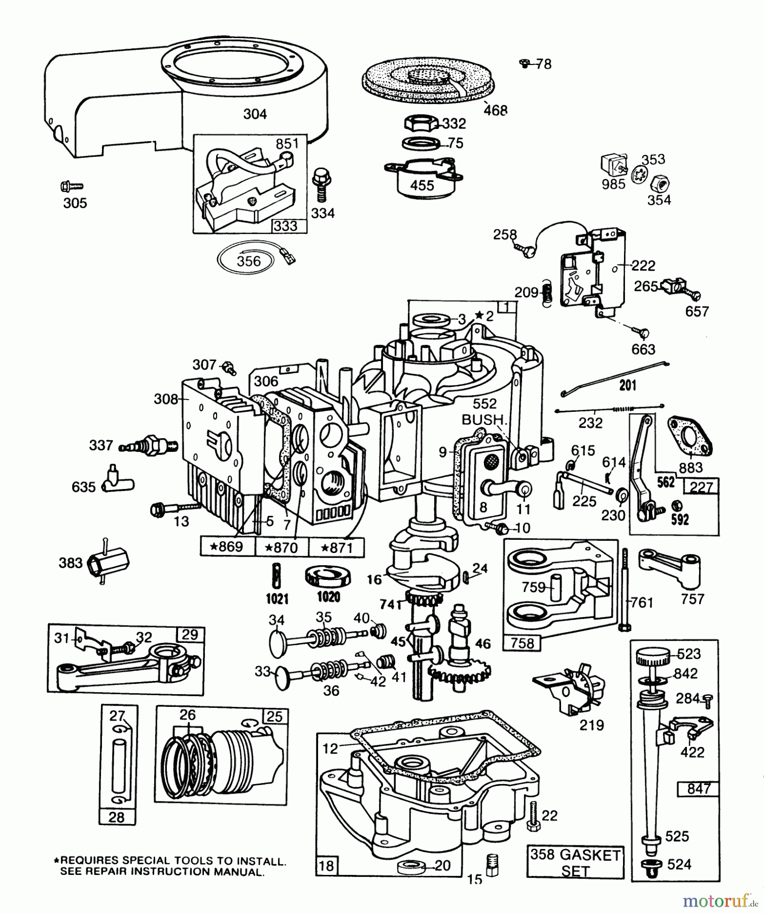Toro Neu Mowers, Lawn & Garden Tractor Seite 1 57360 (11-32) - Toro 11-32 Lawn Tractor, 1987 (7000001-7999999) ENGINE BRIGGS & STRATTON MODEL 253707-0157-01 #2
