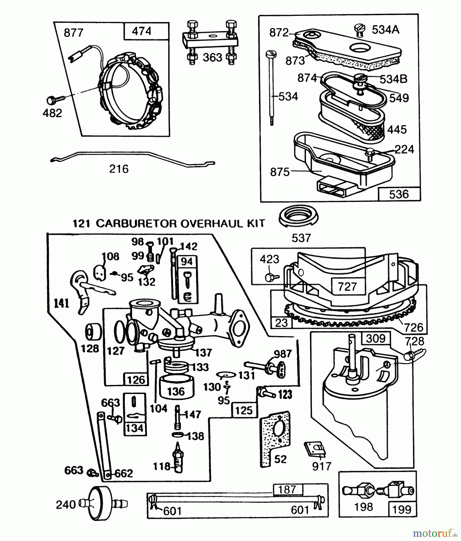 Toro Neu Mowers, Lawn & Garden Tractor Seite 1 57360 (11-32) - Toro 11-32 Lawn Tractor, 1987 (7000001-7999999) ENGINE BRIGGS & STRATTON MODEL 253707-0157-01 #3