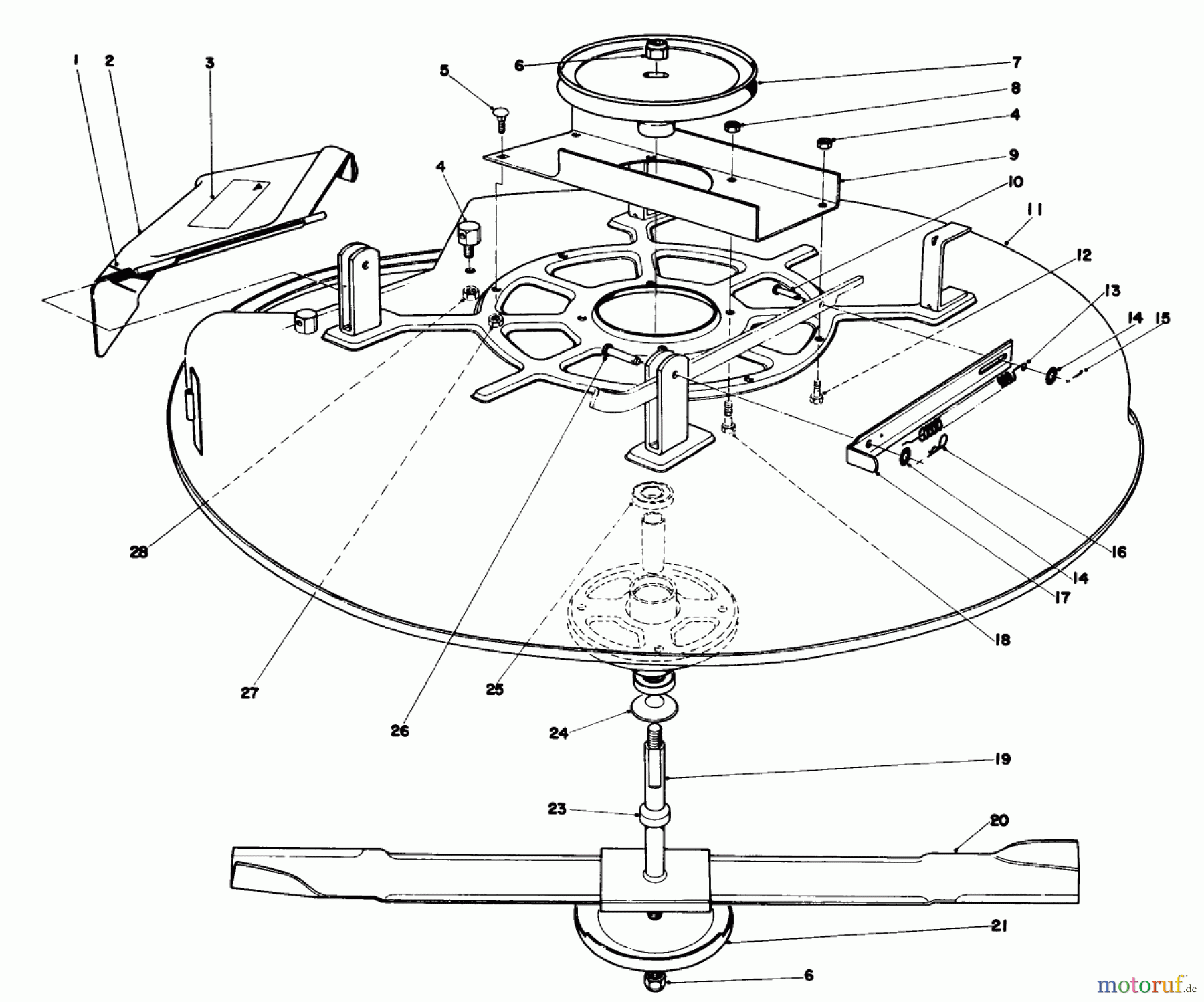 Toro Neu Mowers, Lawn & Garden Tractor Seite 1 57375 - Toro 8 hp Front Engine Rider, 1979 (9000001-9999999) CUTTING DECK