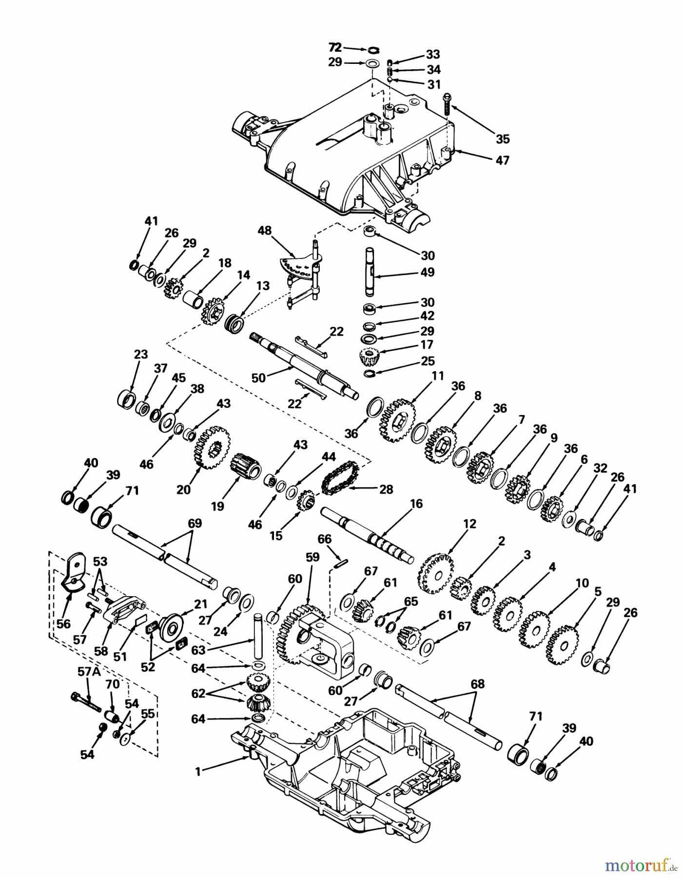  Toro Neu Mowers, Lawn & Garden Tractor Seite 1 57375 - Toro 8 hp Front Engine Rider, 1980 (0000001-0999999) PEERLESS TRANSAXLE MODEL 801B