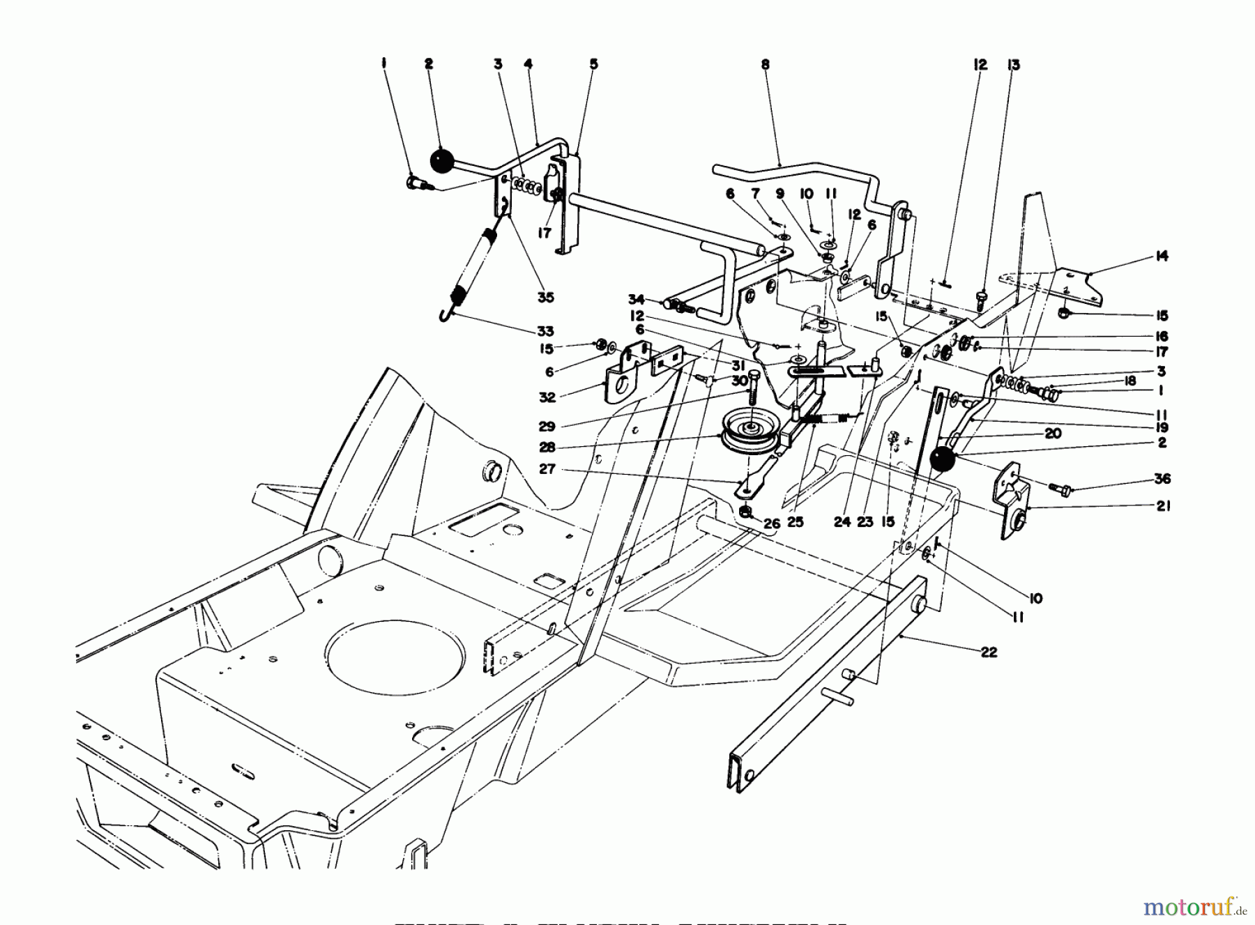 Toro Neu Mowers, Lawn & Garden Tractor Seite 1 57375 - Toro 8 hp Front Engine Rider, 1980 (0000001-0999999) SHIFT & CLUTCH ASSEMBLY