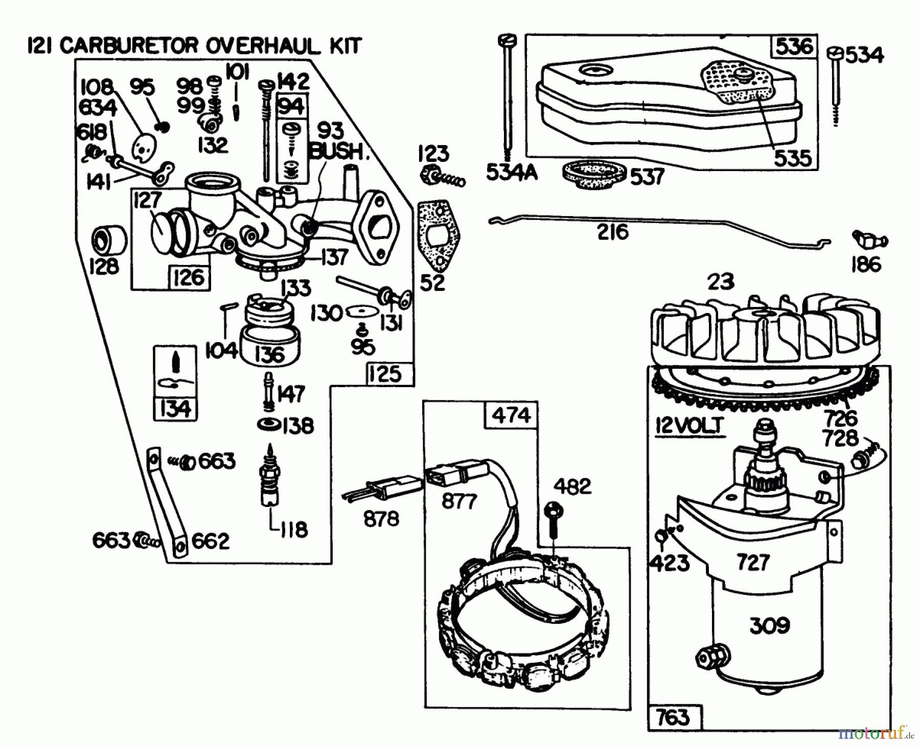 Toro Neu Mowers, Lawn & Garden Tractor Seite 1 57385 - Toro 11 hp Front Engine Rider, 1980 (0000001-0999999) BRIGGS & STRATTON MODEL 191707-5641-01 (MODEL 57380) #1