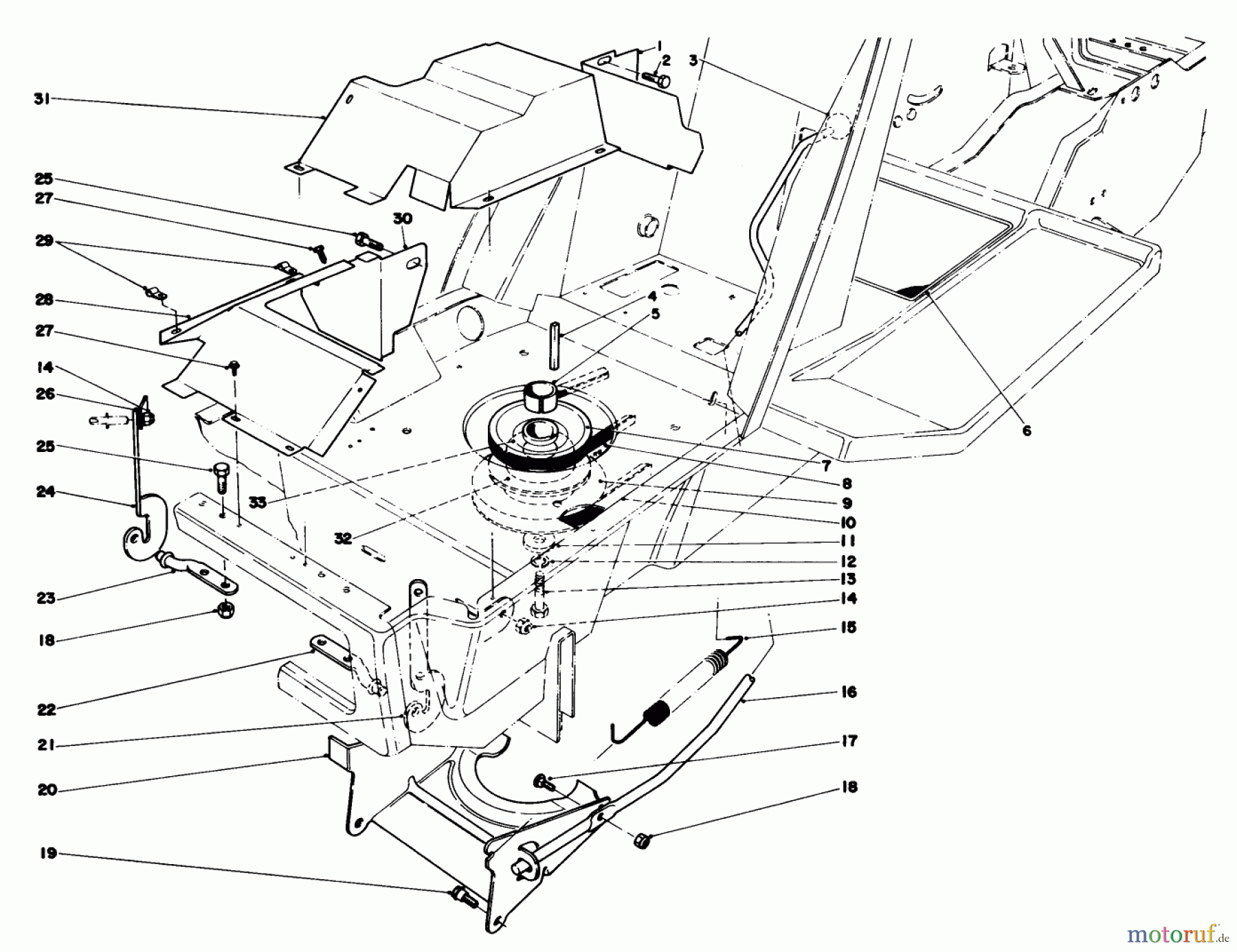 Toro Neu Mowers, Lawn & Garden Tractor Seite 1 57385 - Toro 11 hp Front Engine Rider, 1980 (0000001-0999999) CLUTCH & ACTUATOR ASSEMBLY