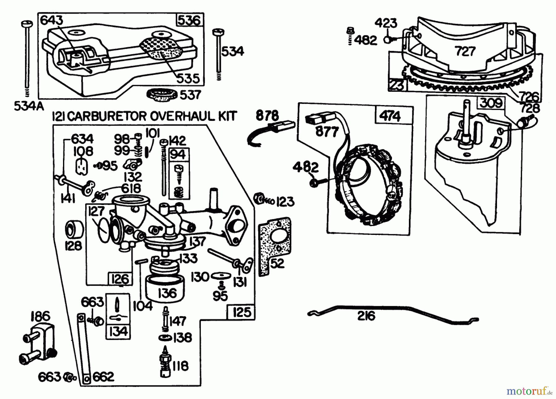Toro Neu Mowers, Lawn & Garden Tractor Seite 1 57385 - Toro 11 hp Front Engine Rider, 1980 (0000001-0999999) ENGINE BRIGGS & STRATTON MODEL 252707-0177-01 (MODEL 57385) #1