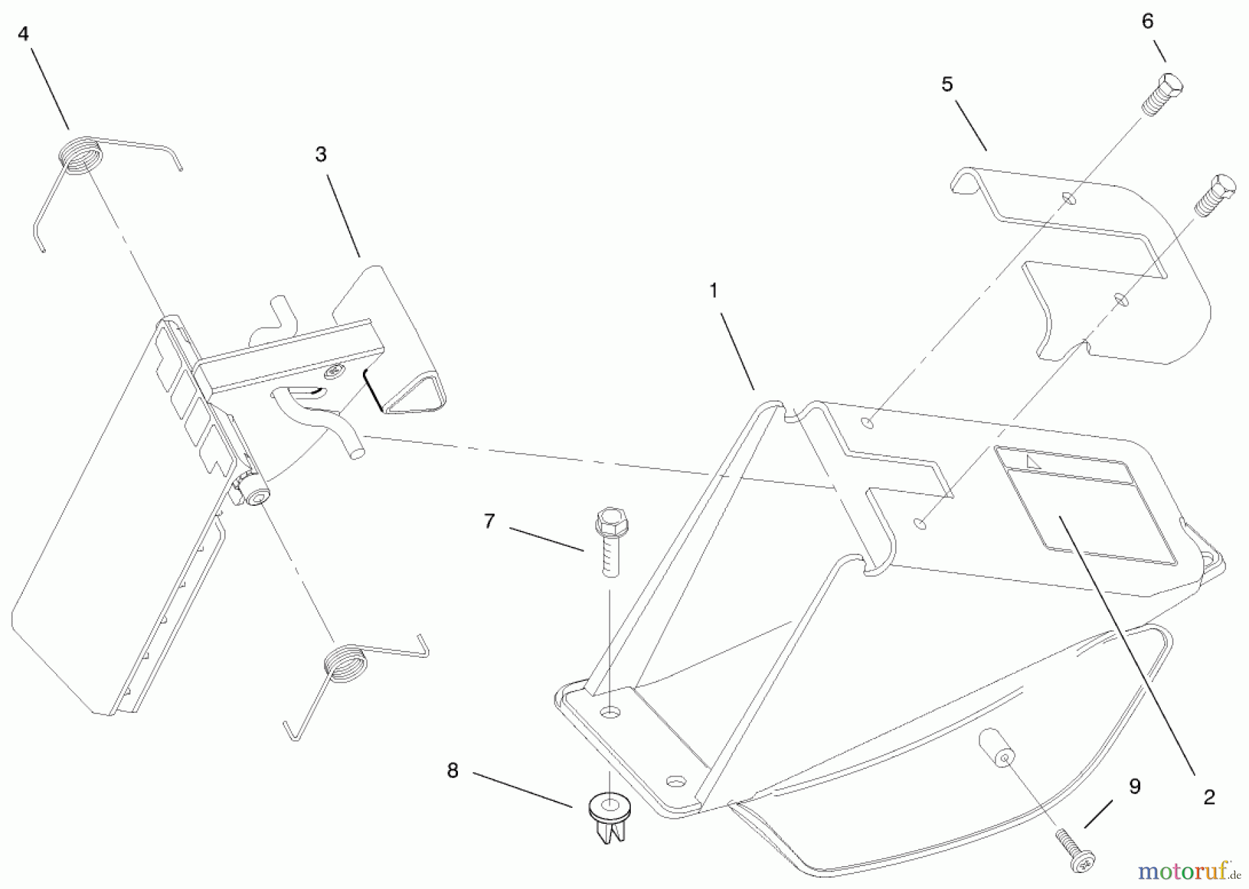  Toro Neu Accessories, Mower 59290 - Toro Bagging Kit, Recycler II Mower DISCHARGE CHUTE ASSEMBLY