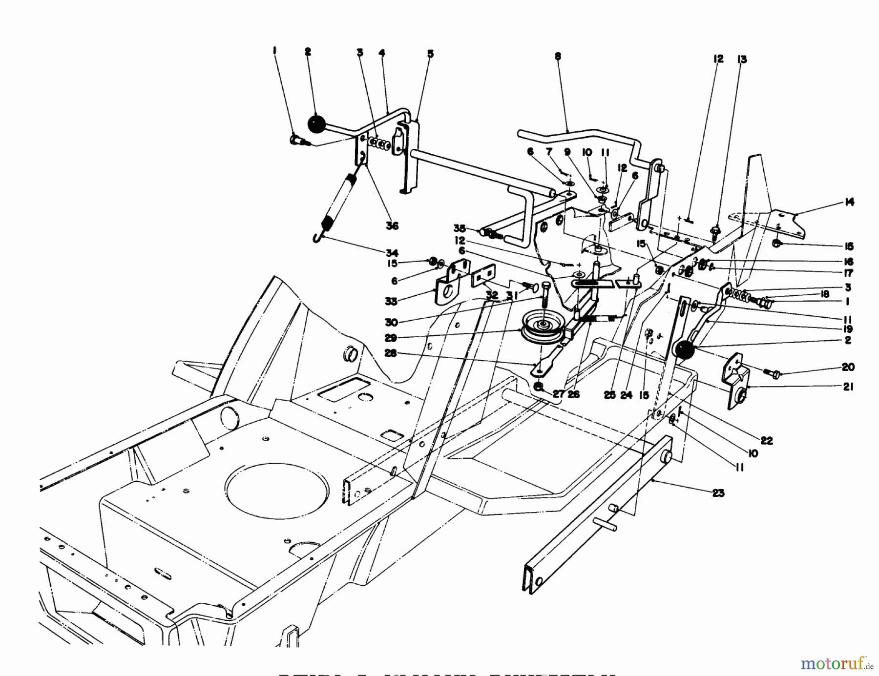  Toro Neu Mowers, Lawn & Garden Tractor Seite 1 57385 - Toro 11 hp Front Engine Rider, 1981 (1000001-1999999) SHIFT & CLUTCH ASSEMBLY