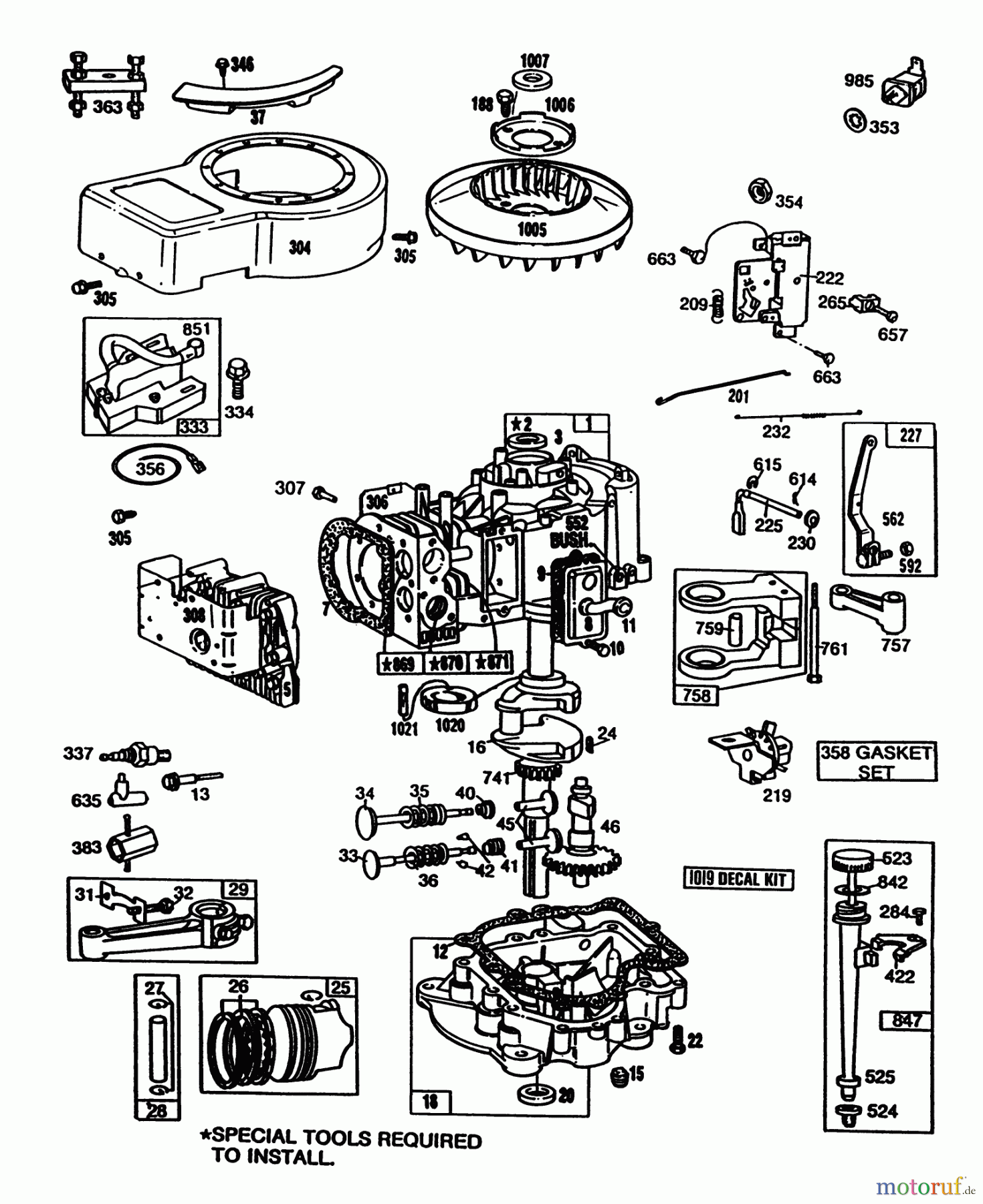  Toro Neu Mowers, Lawn & Garden Tractor Seite 1 57400 - Toro 12 hp Electric Start Lawn Tractor, 1988 (8000001-8999999) ENGINE BRIGGS & STRATTON MODEL 281707-0165-01 #1