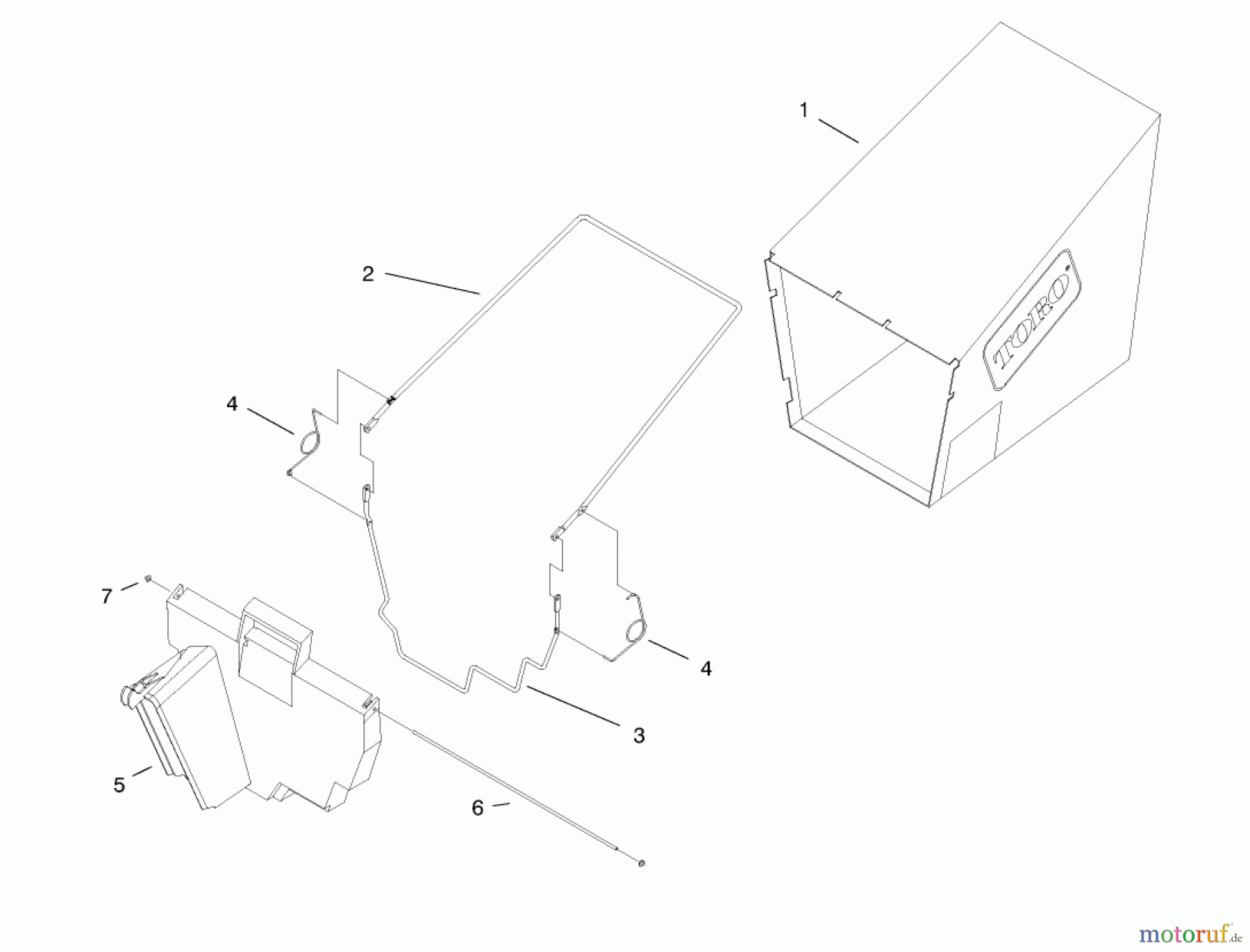  Toro Neu Accessories, Mower 59297 - Toro Rear Bagging Kit, (Without Tunnel) BAG ASSEMBLY