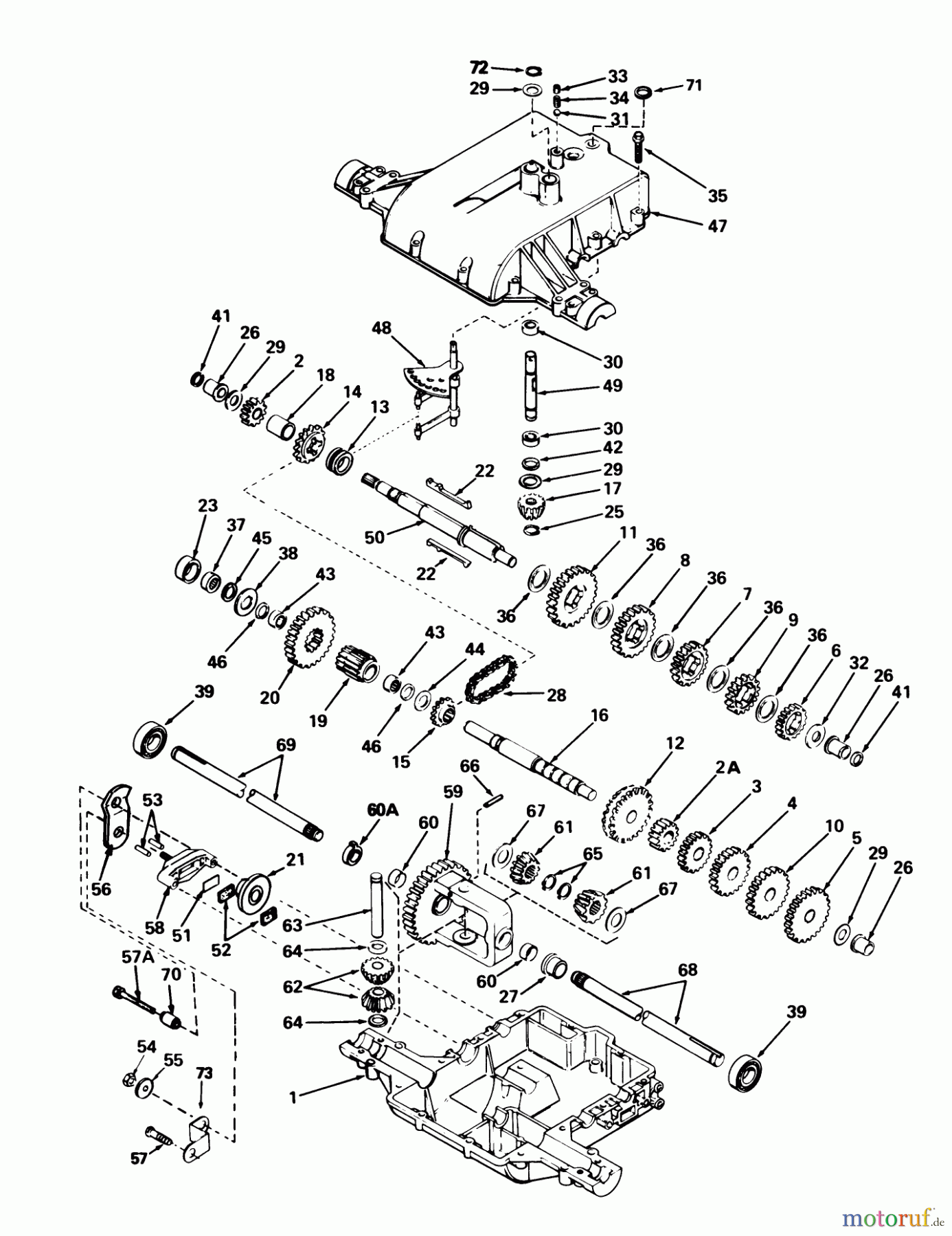  Toro Neu Mowers, Lawn & Garden Tractor Seite 1 57430 (12-44) - Toro 12-44 Pro Lawn Tractor, 1988 (8000001-8999999) PEERLESS TRANSAXLE MODEL NO. 801F