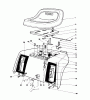 Toro 57430 (12-44) - 12-44 Pro Lawn Tractor, 1988 (8000001-8999999) Ersatzteile REAR BODY & SEAT ASSEMBLY