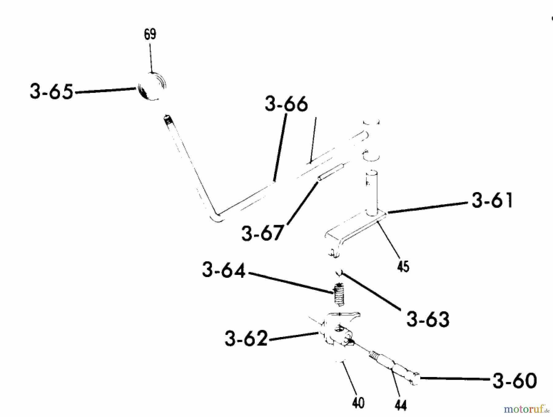 Toro Neu Mowers, Lawn & Garden Tractor Seite 1 61-10K803 (B-100) - Toro B-100 8-Speed Tractor, 1976 3.060 HIGH-LOW LINKAGE (FIG. 3B)