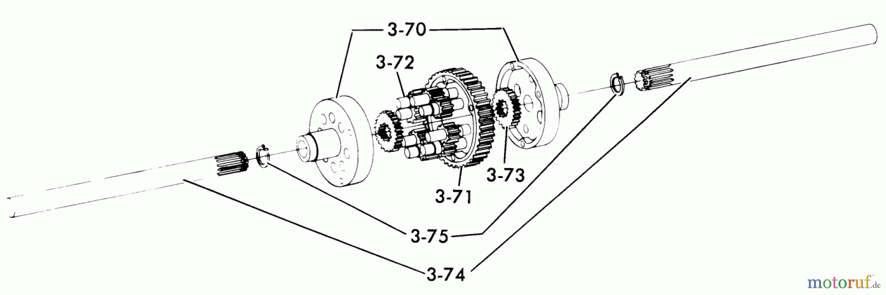  Toro Neu Mowers, Lawn & Garden Tractor Seite 1 61-07K802 (B-60) - Toro B-60 8-Speed Tractor, 1976 3.070 DIFFERENTIAL (FIG. 3C)