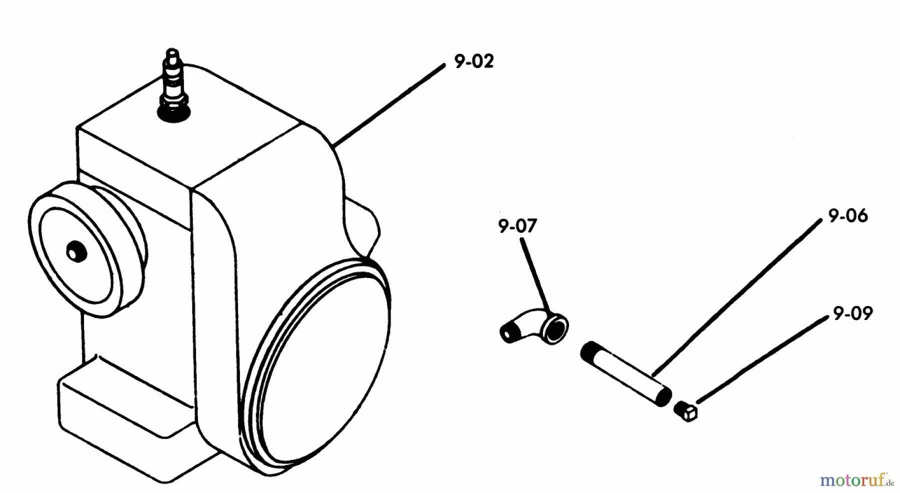  Toro Neu Mowers, Lawn & Garden Tractor Seite 1 61-10K803 (B-100) - Toro B-100 8-Speed Tractor, 1976 9.000 ENGINE (FIG. 9)