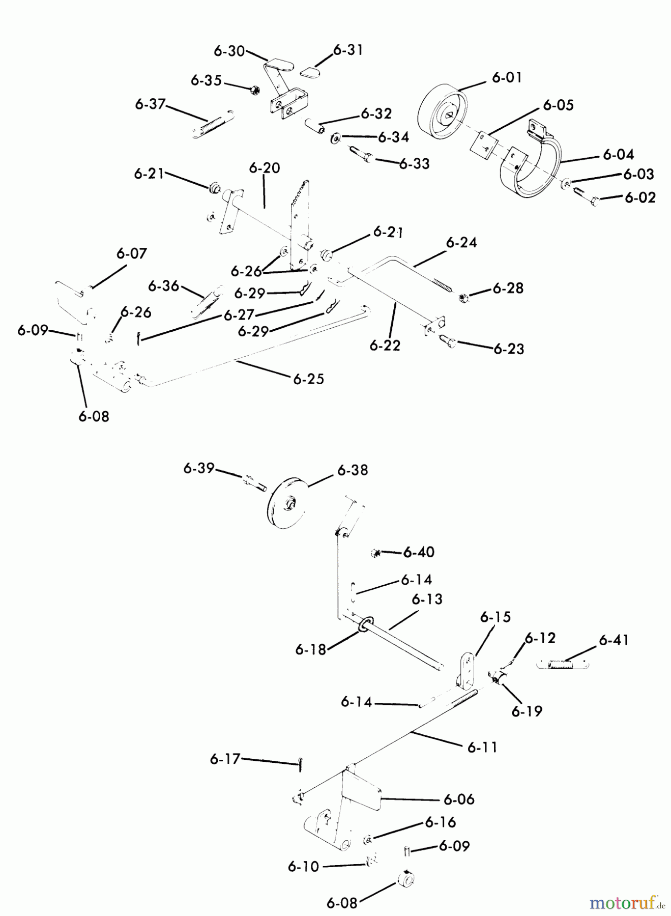  Toro Neu Mowers, Lawn & Garden Tractor Seite 1 61-10K802 (B-100) - Toro B-100 8-Speed Tractor, 1976 BRAKE/CLUTCH LINKAGE