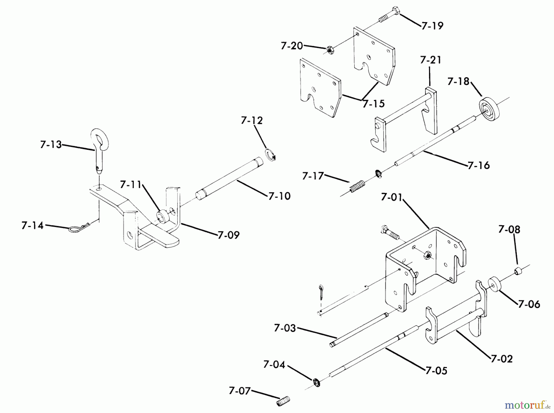 Toro Neu Mowers, Lawn & Garden Tractor Seite 1 61-12K802 (C-120) - Toro C-120 8-Speed Tractor, 1976 HITCH ASSEMBLIES