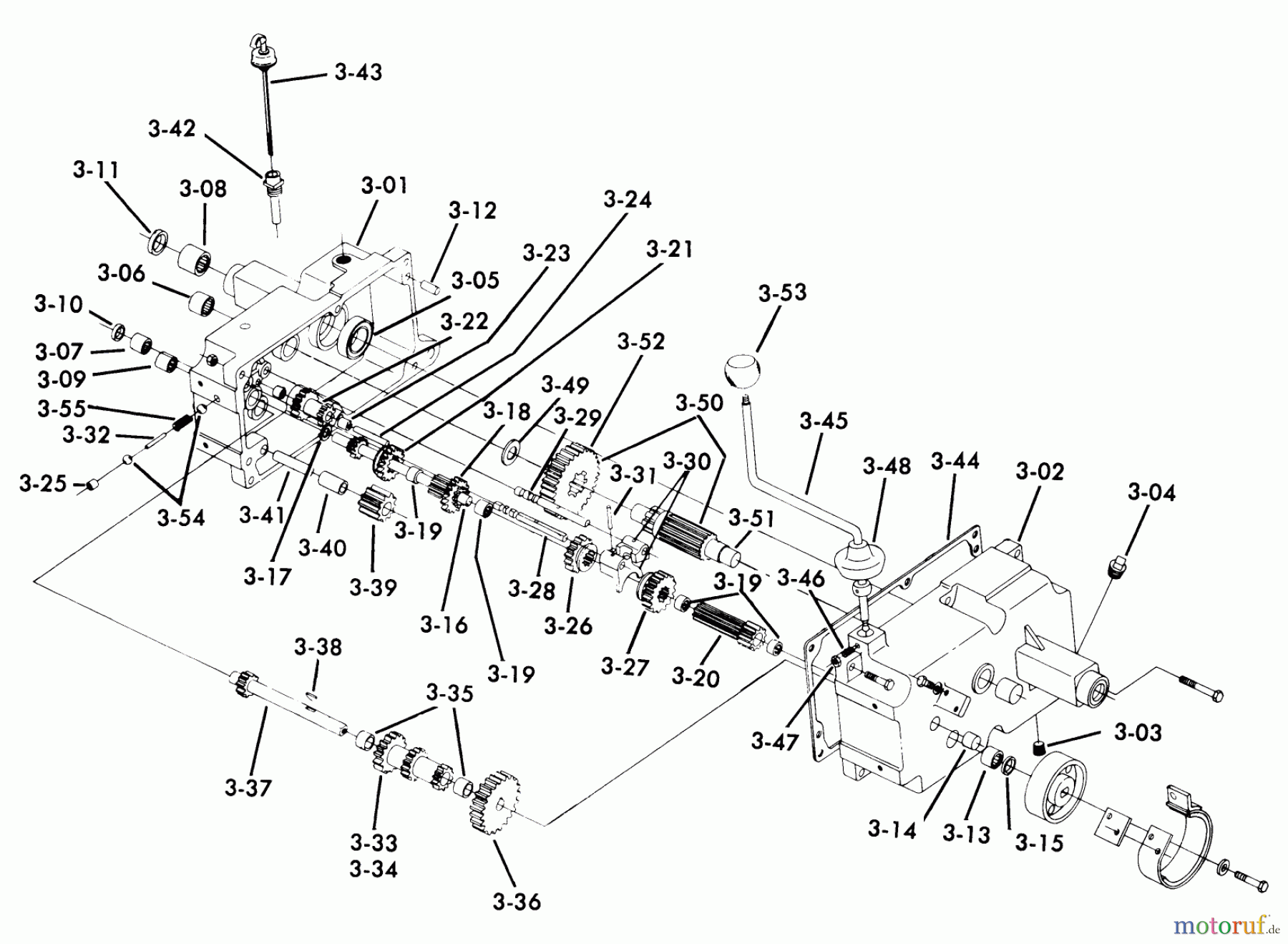  Toro Neu Mowers, Lawn & Garden Tractor Seite 1 61-10K802 (B-100) - Toro B-100 8-Speed Tractor, 1976 TRANSMISSION 8-SPEED