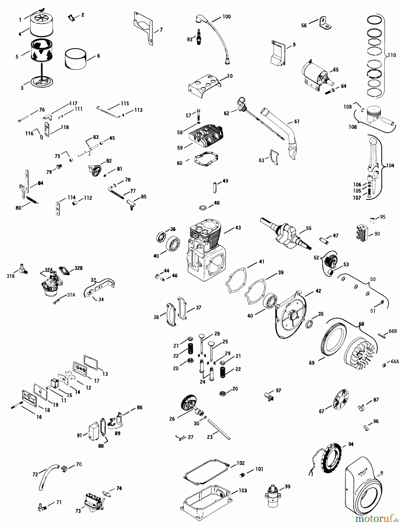 Toro Neu Mowers, Lawn & Garden Tractor Seite 1 61-16KS01 (C-160) - Toro C-160 Automatic Tractor, 1976 16 H.P. ENGINE K341S, SPEC 71128A
