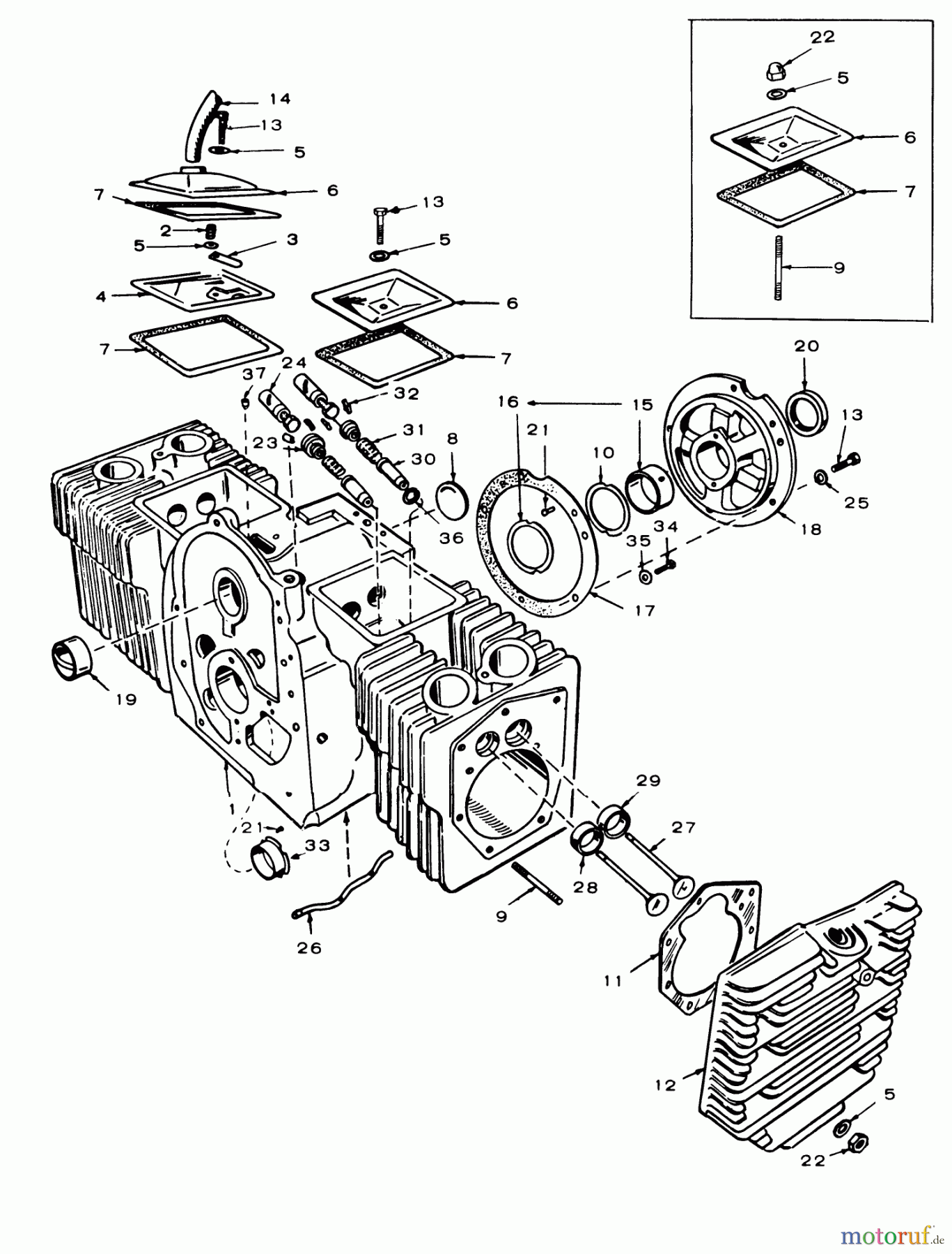 Toro Neu Mowers, Lawn & Garden Tractor Seite 1 61-16OS01 (D-160) - Toro D-160 Automatic Tractor, 1976 CYLINDER BLOCK GROUP-16 HP ONAN ENGINE