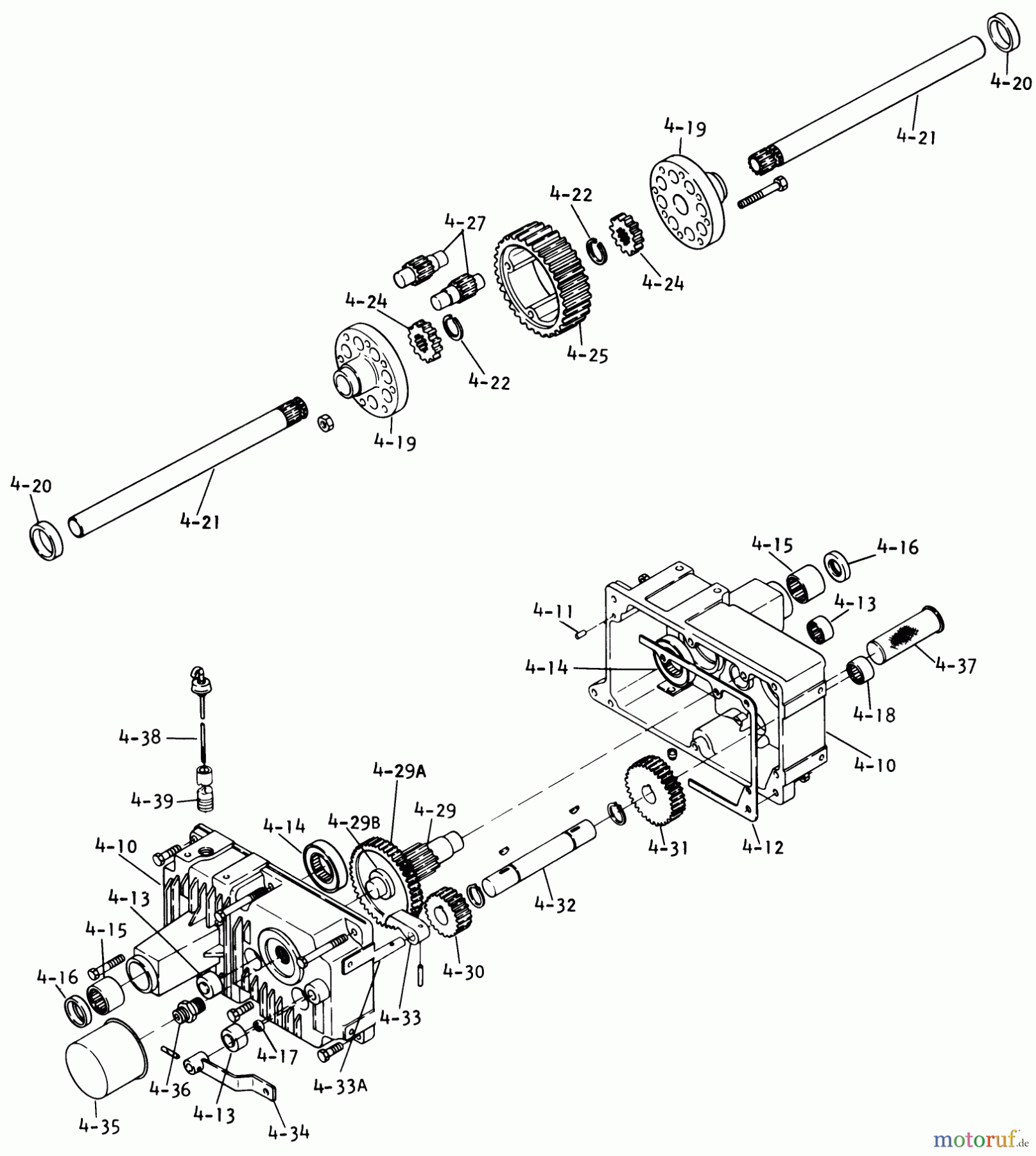 Toro Neu Mowers, Lawn & Garden Tractor Seite 1 61-16OS01 (D-160) - Toro D-160 Automatic Tractor, 1976 TRANSAXLE-COMPONENT PARTS
