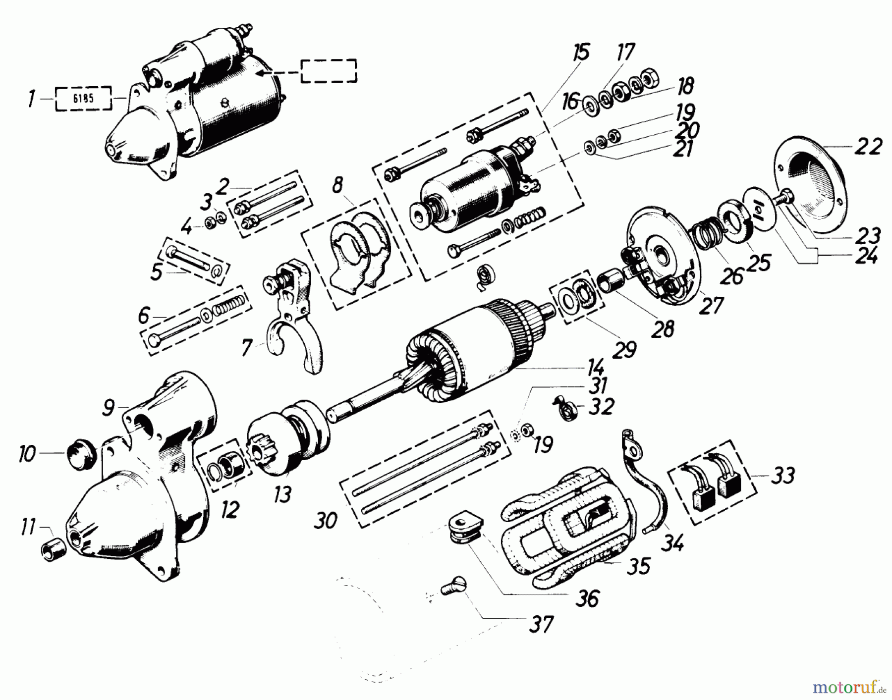 Toro Neu Mowers, Lawn & Garden Tractor Seite 1 61-20RG01 (D-250) - Toro D-250 10-Speed Tractor, 1976 STARTER #2