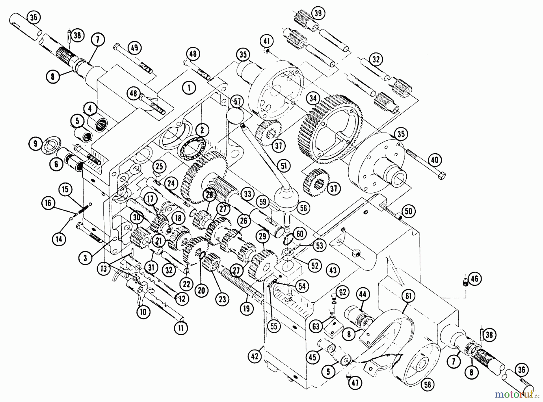 Toro Neu Mowers, Lawn & Garden Tractor Seite 1 653 - Toro 653 Tractor, 1963 TRANSMISSION PARTS LIST