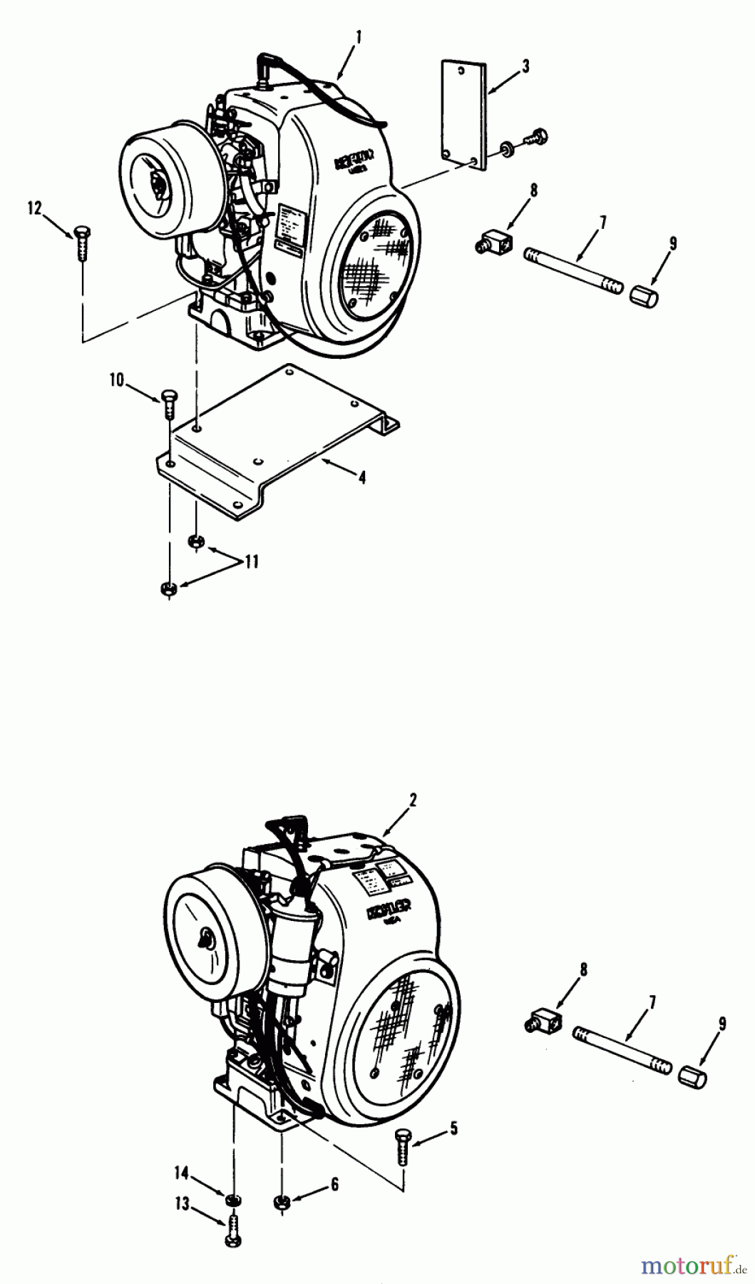 Toro Neu Mowers, Lawn & Garden Tractor Seite 1 71-08K801 (B-60) - Toro B-80 8-Speed Tractor, 1977 ENGINES