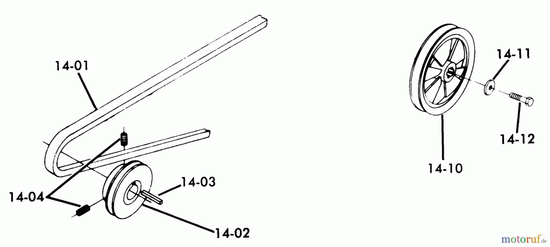 Toro Neu Mowers, Lawn & Garden Tractor Seite 1 71-12KS01 (C-120) - Toro C-120 Automatic Tractor, 1977 DRIVE BELTS AND PULLEYS