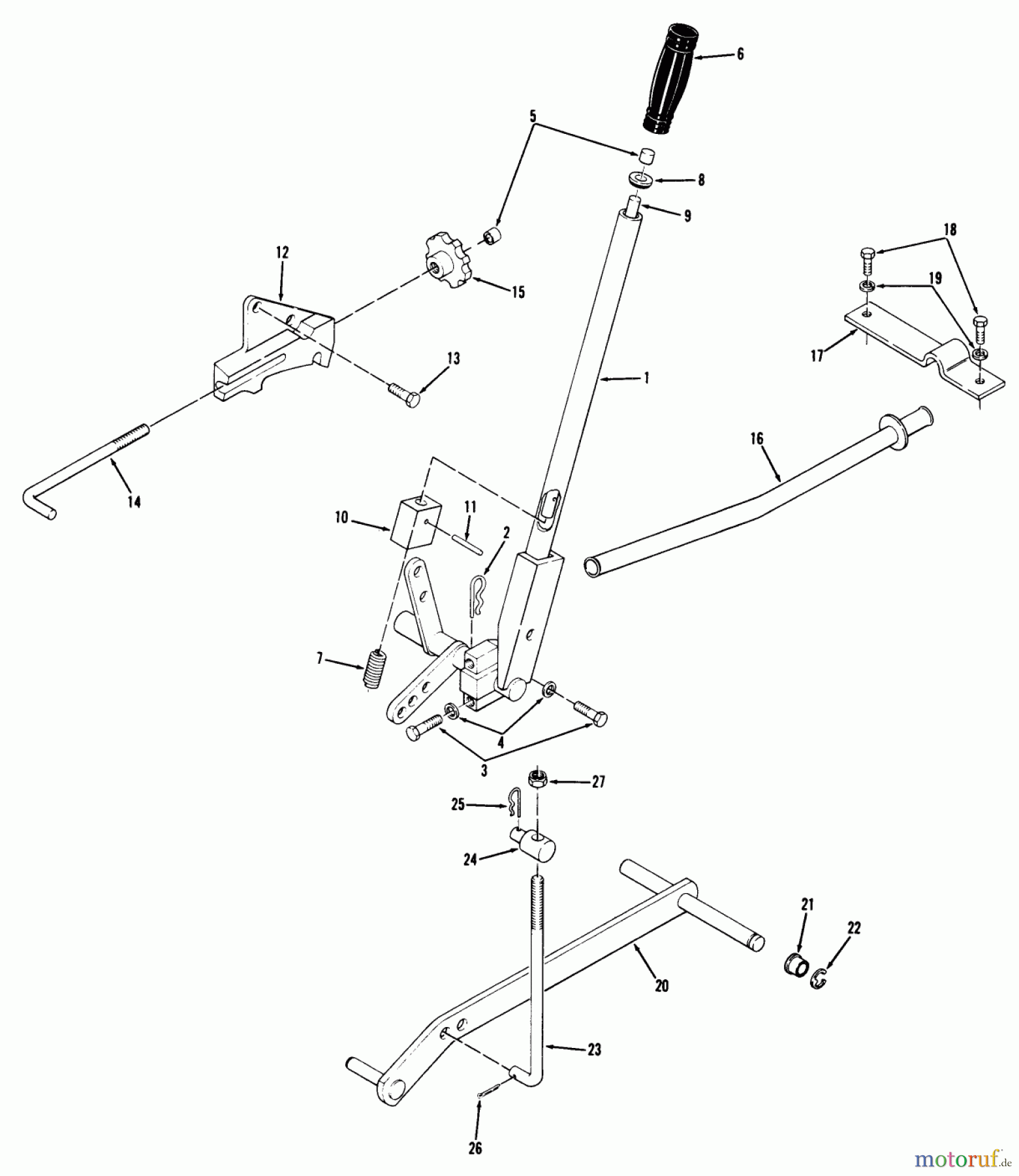 Toro Neu Mowers, Lawn & Garden Tractor Seite 1 71-16KS02 (C-160) - Toro C-160 Automatic Tractor, 1977 LIFT LINKAGE #1