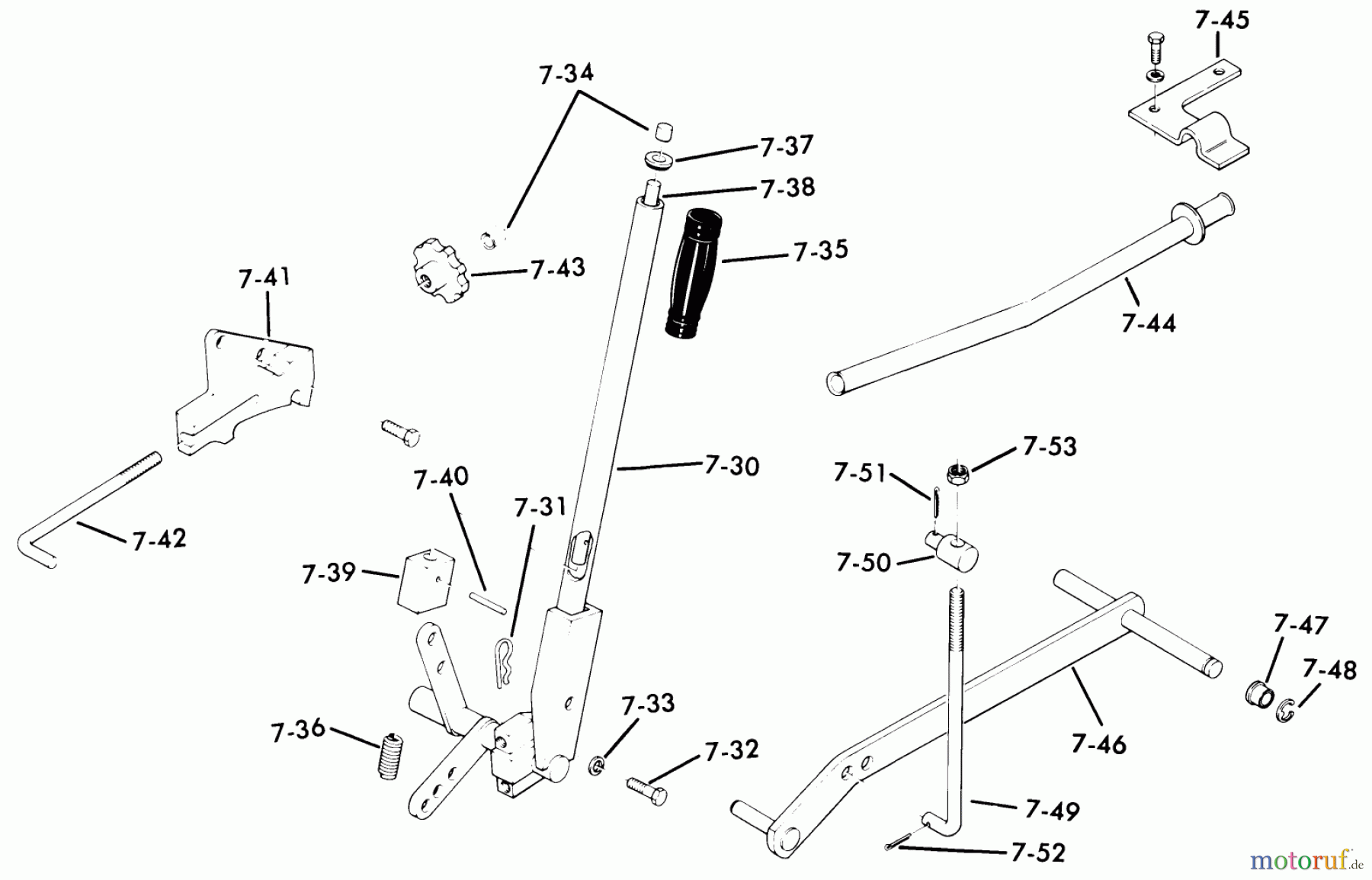Toro Neu Mowers, Lawn & Garden Tractor Seite 1 71-16K801 (C-160) - Toro C-160 8-Speed Tractor, 1977 7.030 LIFT LINKAGE