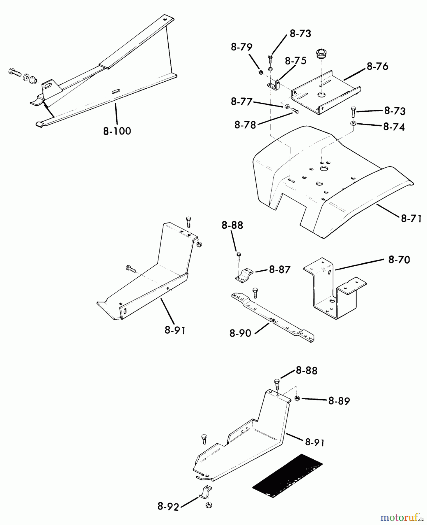  Toro Neu Mowers, Lawn & Garden Tractor Seite 1 71-16K801 (C-160) - Toro C-160 8-Speed Tractor, 1977 8.000 SHEET METAL AND COVERS #2