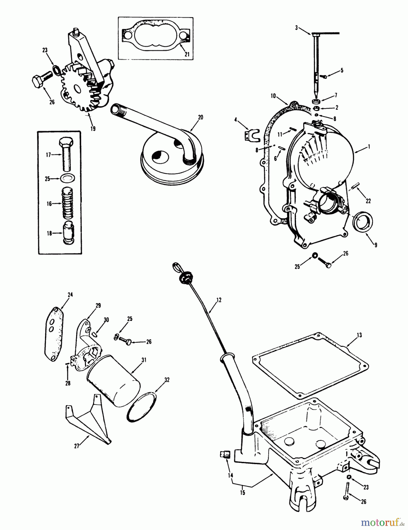  Toro Neu Mowers, Lawn & Garden Tractor Seite 1 71-16OS01 (D-160) - Toro D-160 Automatic Tractor, 1977 D-160 ONAN ENGINE, GEAR COVER, OIL BASE AND PUMP GROUP