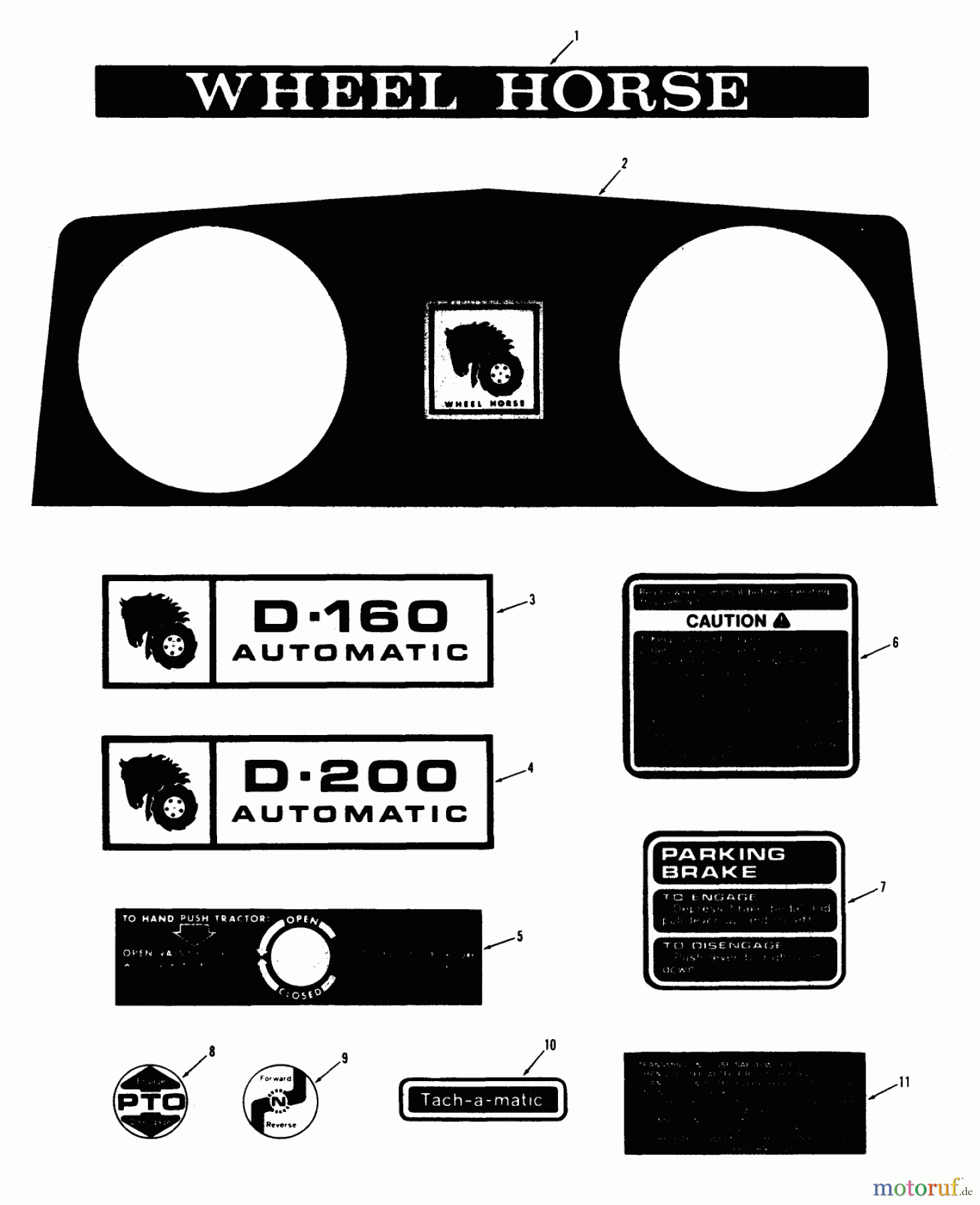  Toro Neu Mowers, Lawn & Garden Tractor Seite 1 71-16OS01 (D-160) - Toro D-160 Automatic Tractor, 1977 DECALS #2