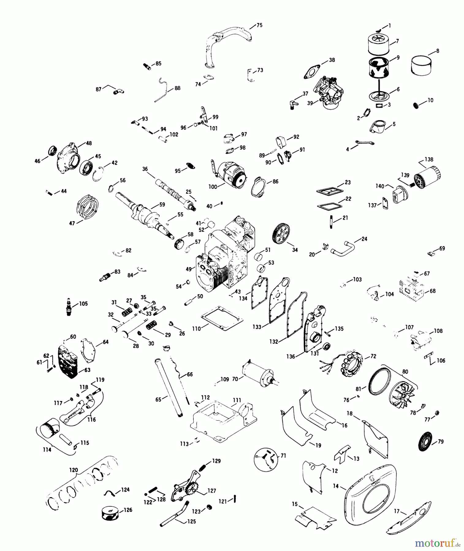  Toro Neu Mowers, Lawn & Garden Tractor Seite 1 71-16OS01 (D-160) - Toro D-160 Automatic Tractor, 1977 KOHLER 19.9 HP ENGINE K532S, SPEC 53105A