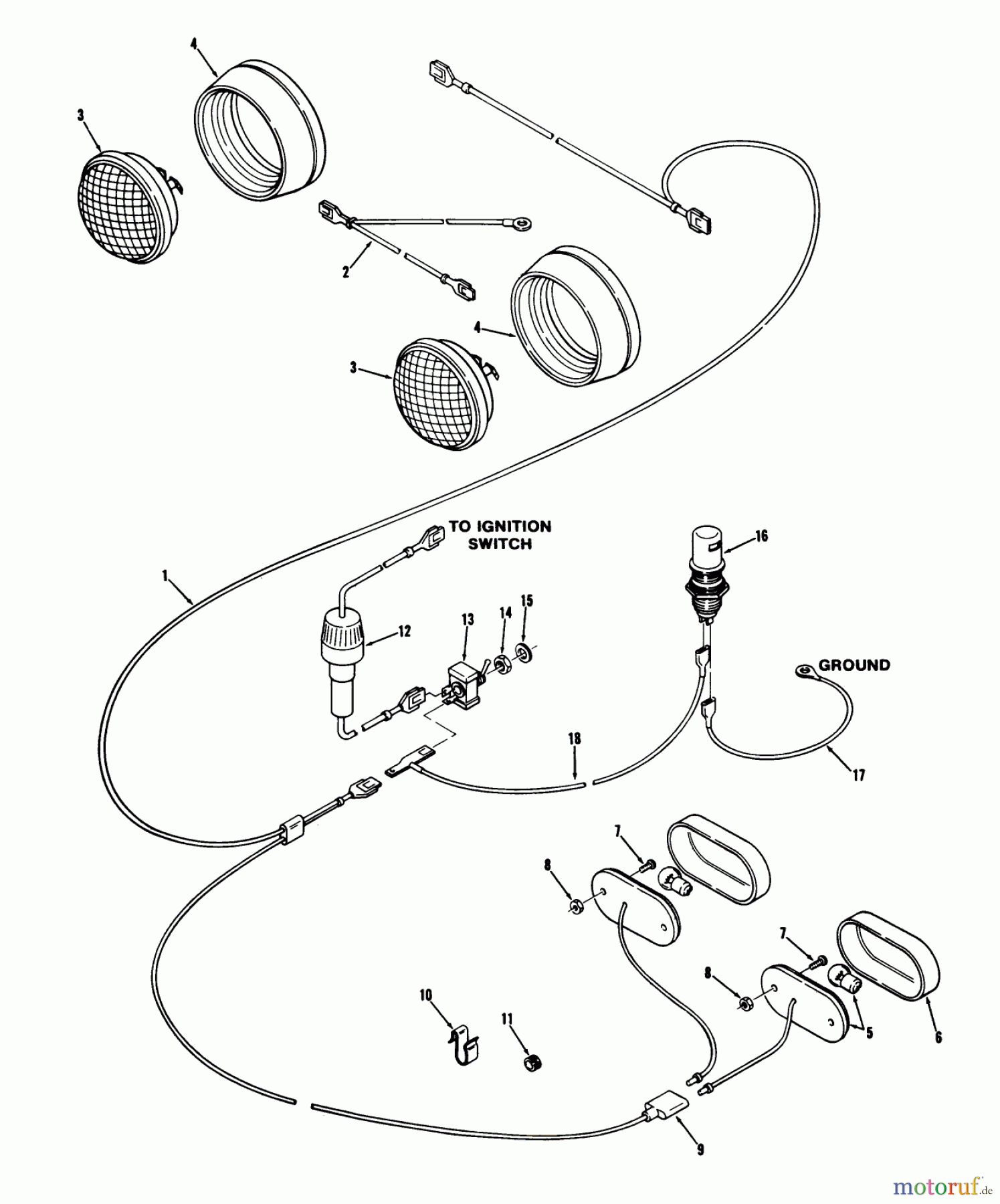 Toro Neu Mowers, Lawn & Garden Tractor Seite 1 71-16OS01 (D-160) - Toro D-160 Automatic Tractor, 1977 LIGHTS