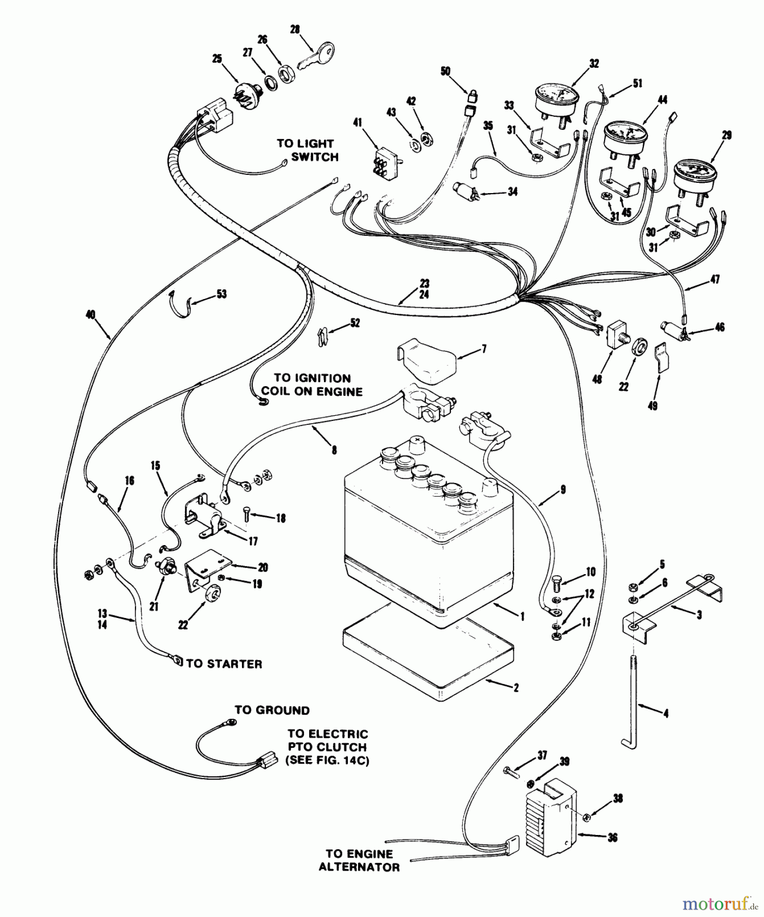 Toro Neu Mowers, Lawn & Garden Tractor Seite 1 71-16OS01 (D-160) - Toro D-160 Automatic Tractor, 1977 MAIN ELECTRICAL SYSTEM